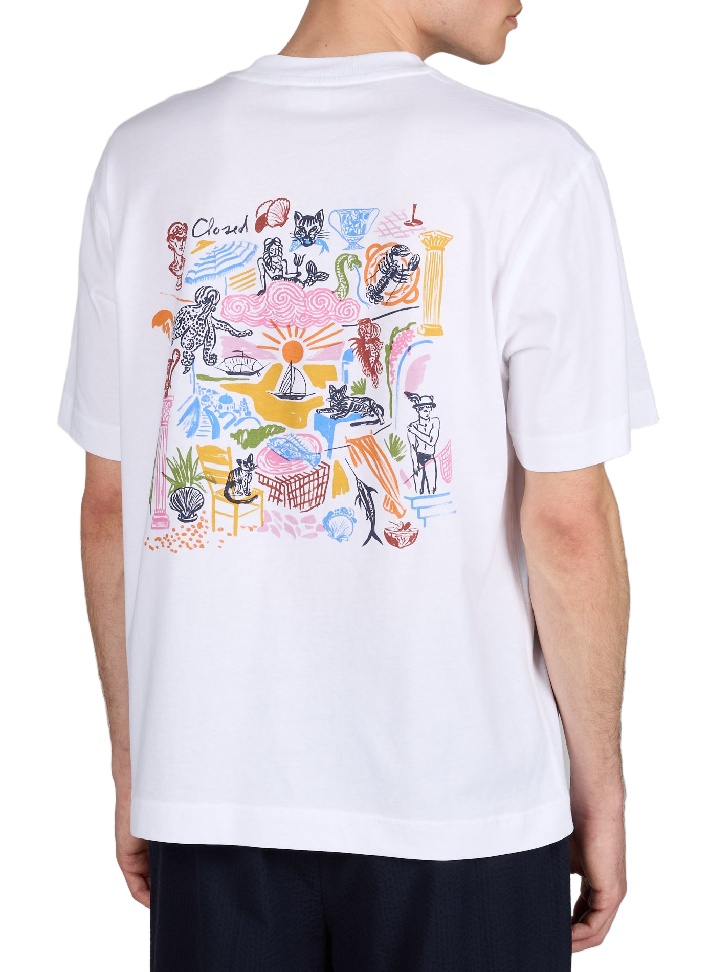 Maglietta stampata diritta in cotone CLOSED Bianco