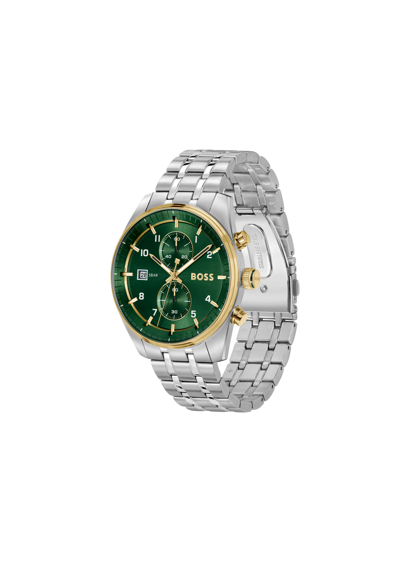 Montre quartz Skytraveller en acier inoxydable BOSS MONTRES Vert