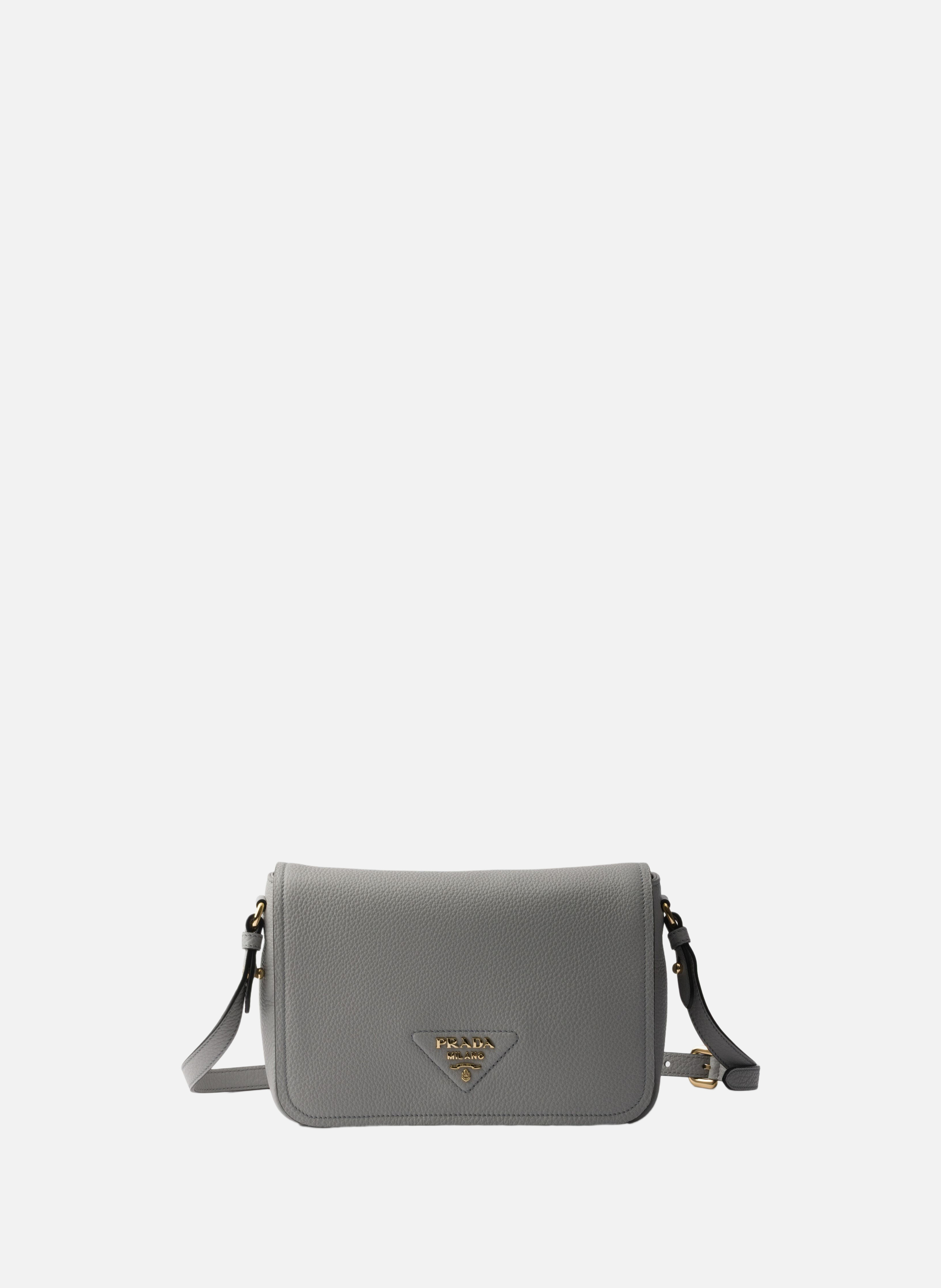 Sac à bandoulière en cuir PRADA Gris