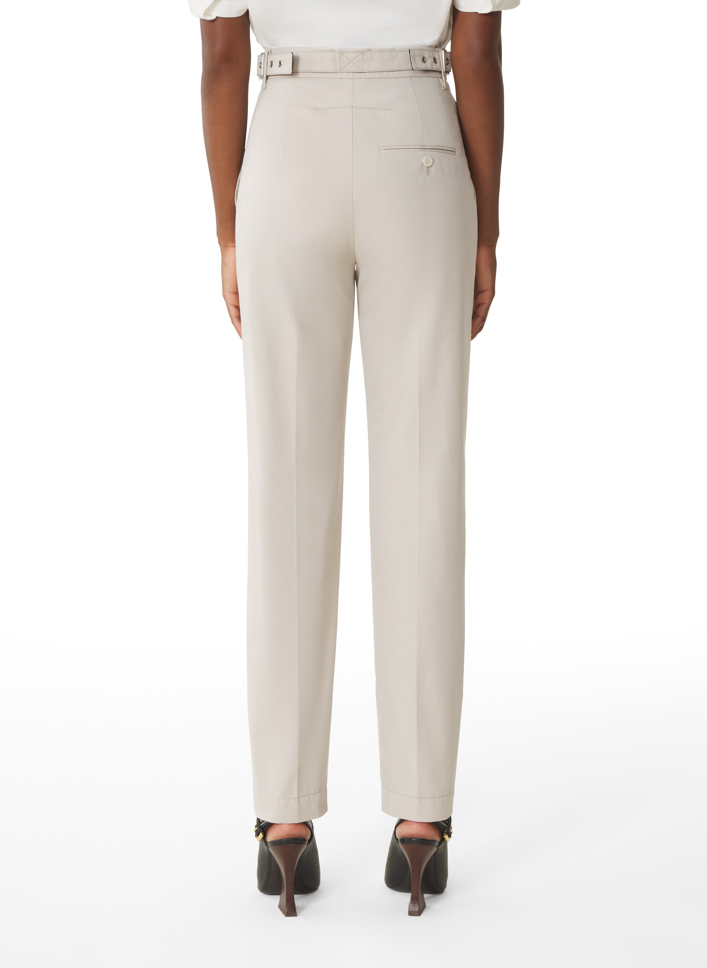 Pantalon cigarette en coton technique LANVIN Blanc