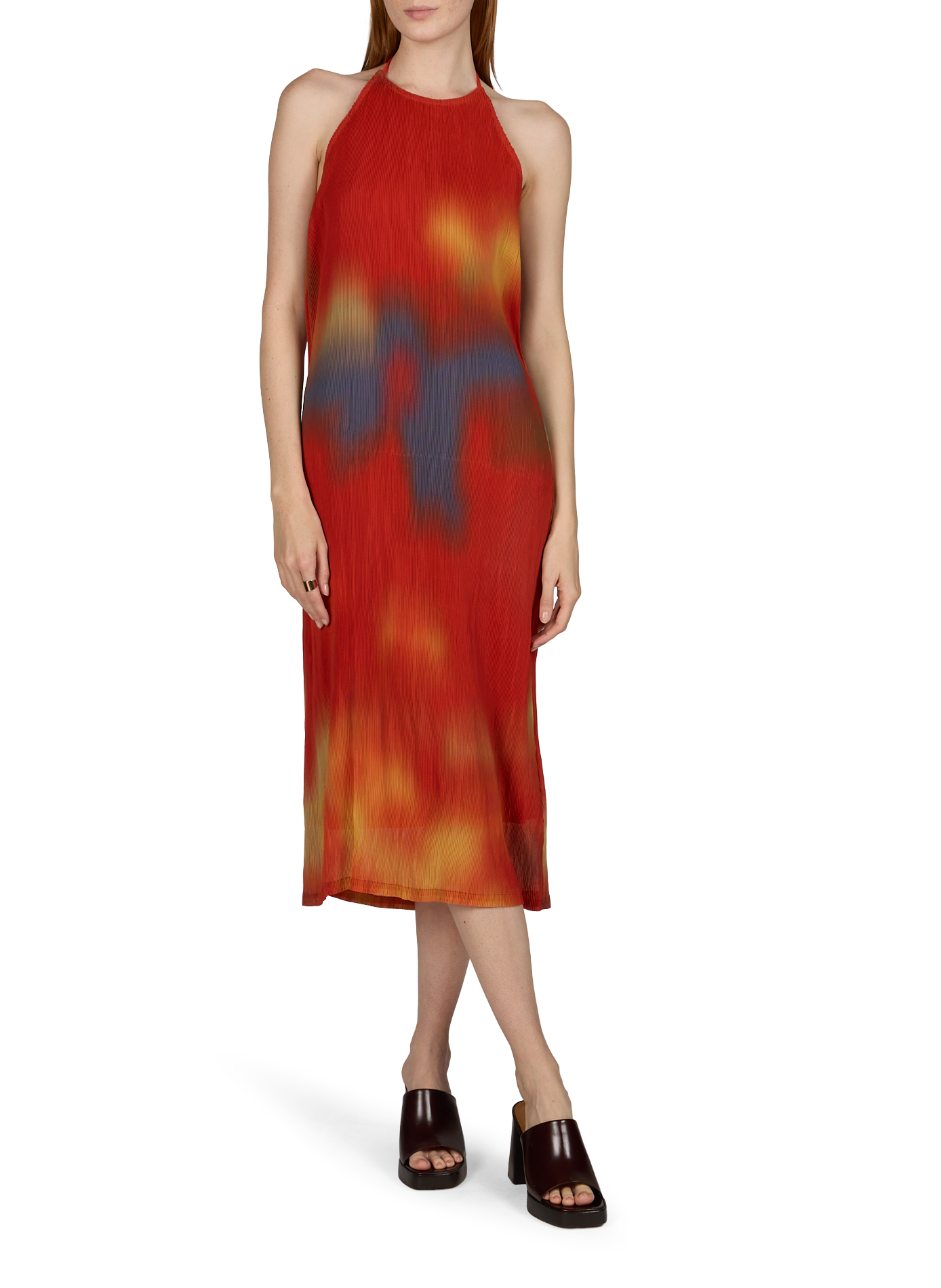 Robe midi plissée THINKING MU Beige