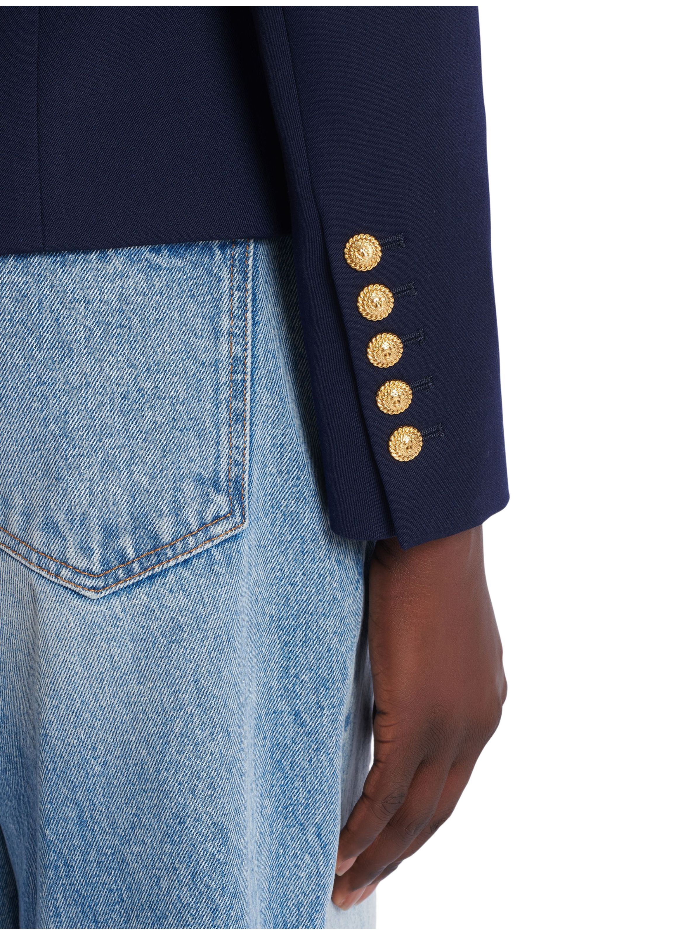 Veste 6 boutons ajustée en laine BALMAIN Bleu