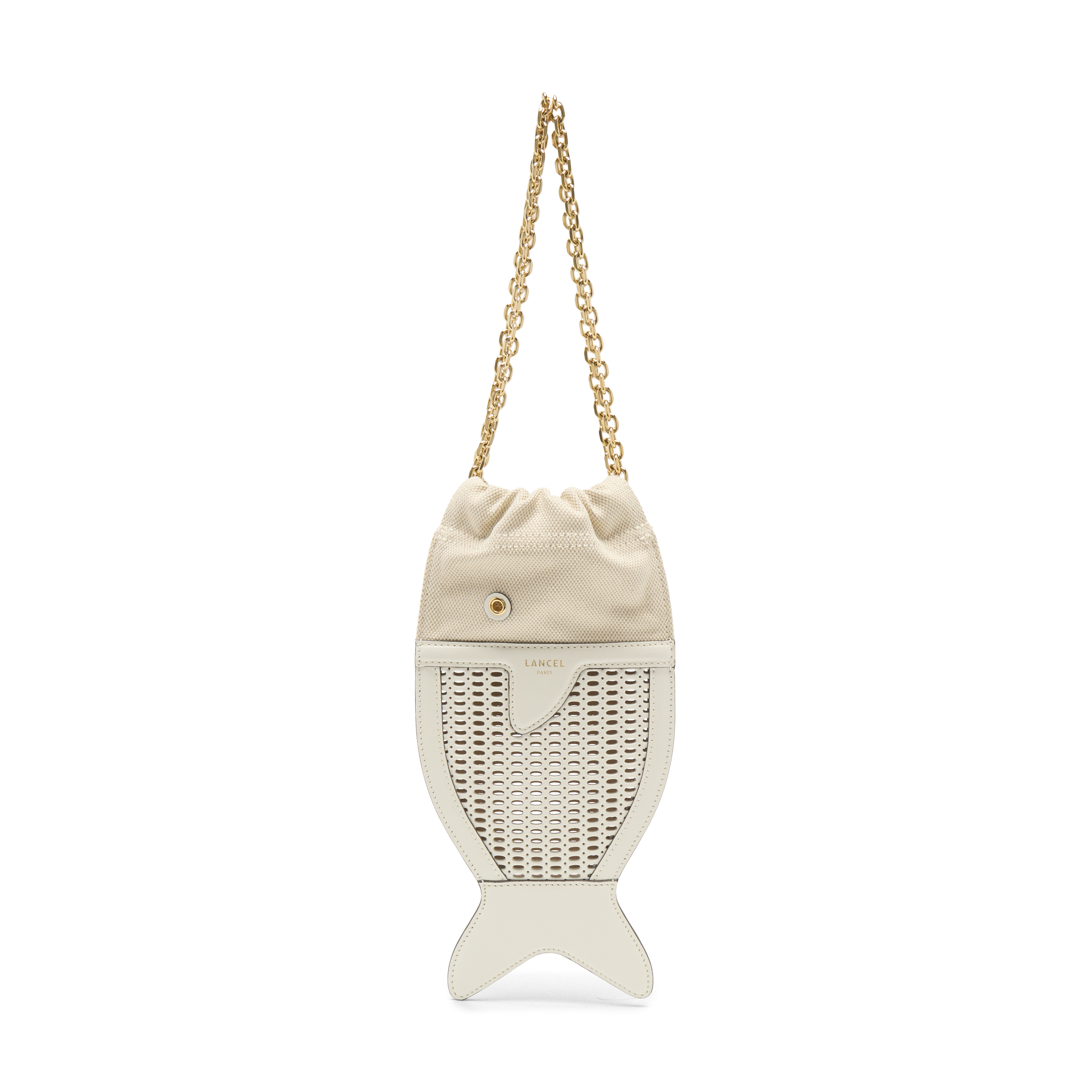 Funny fish pouch lancel beach capsule by lancel in leather LANCEL White