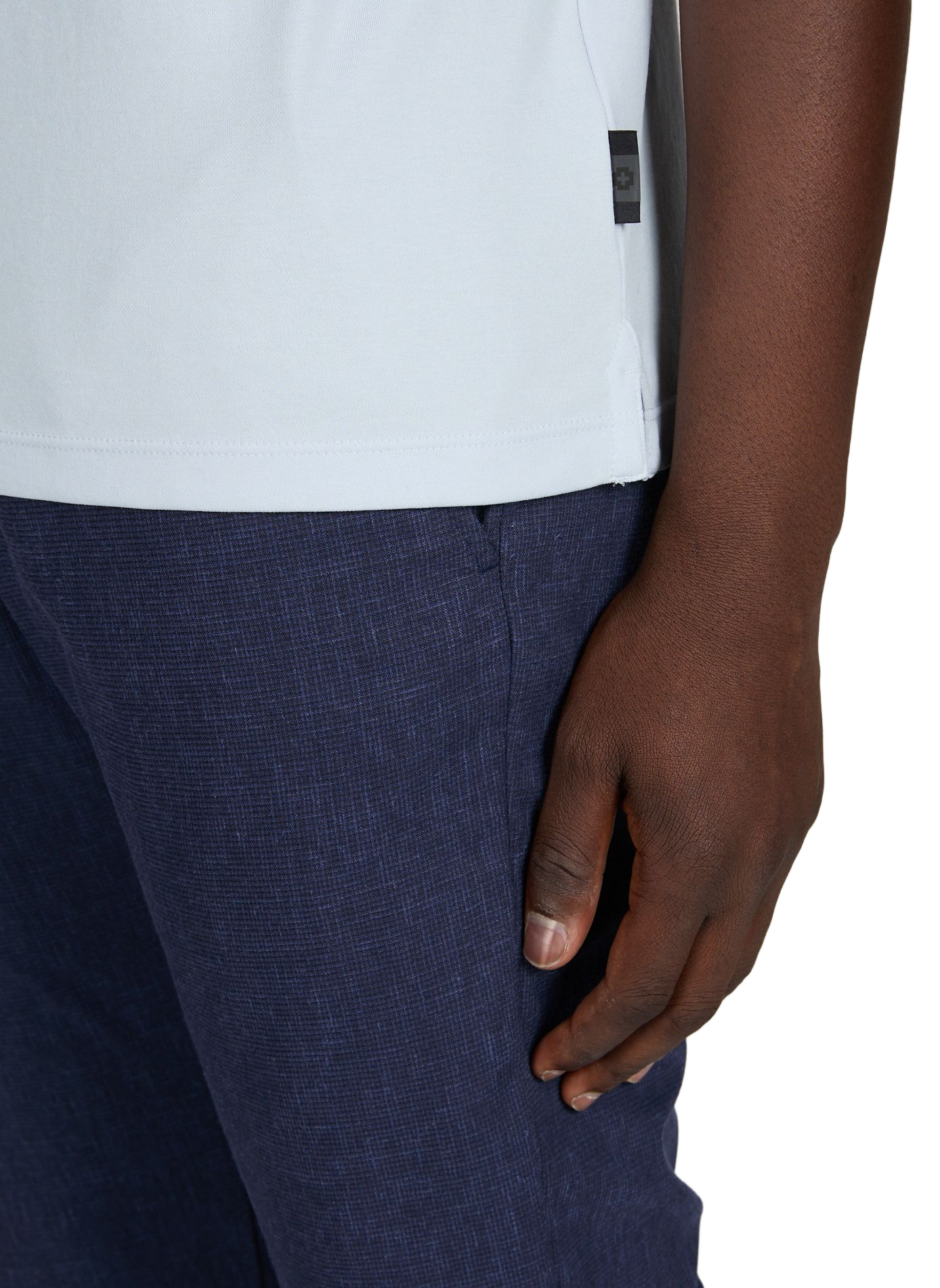 Solid short-sleeve polo in blended cotton STRELLSON Blue