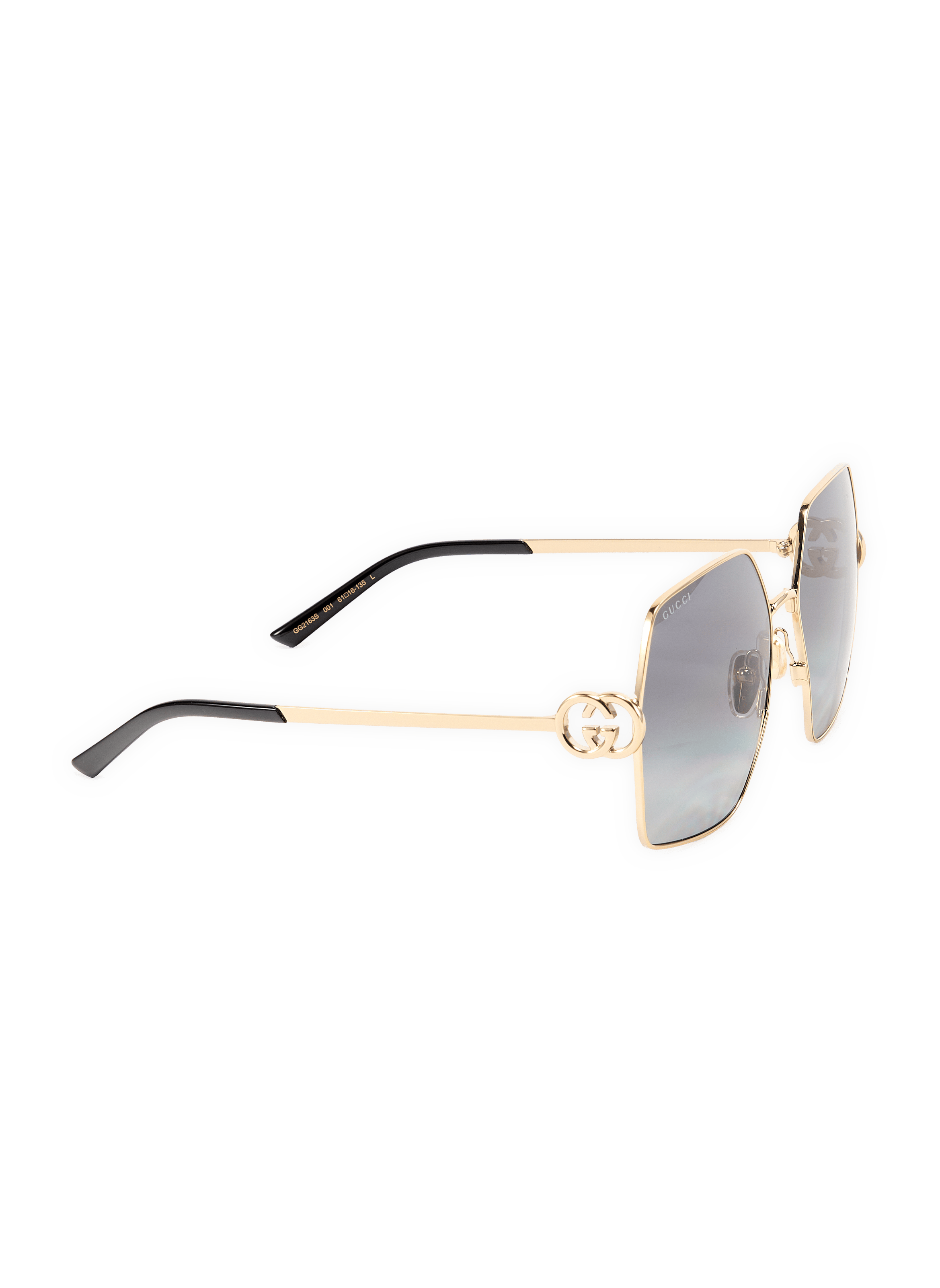 Lunettes de soleil angulaires métallisées GUCCI Goud