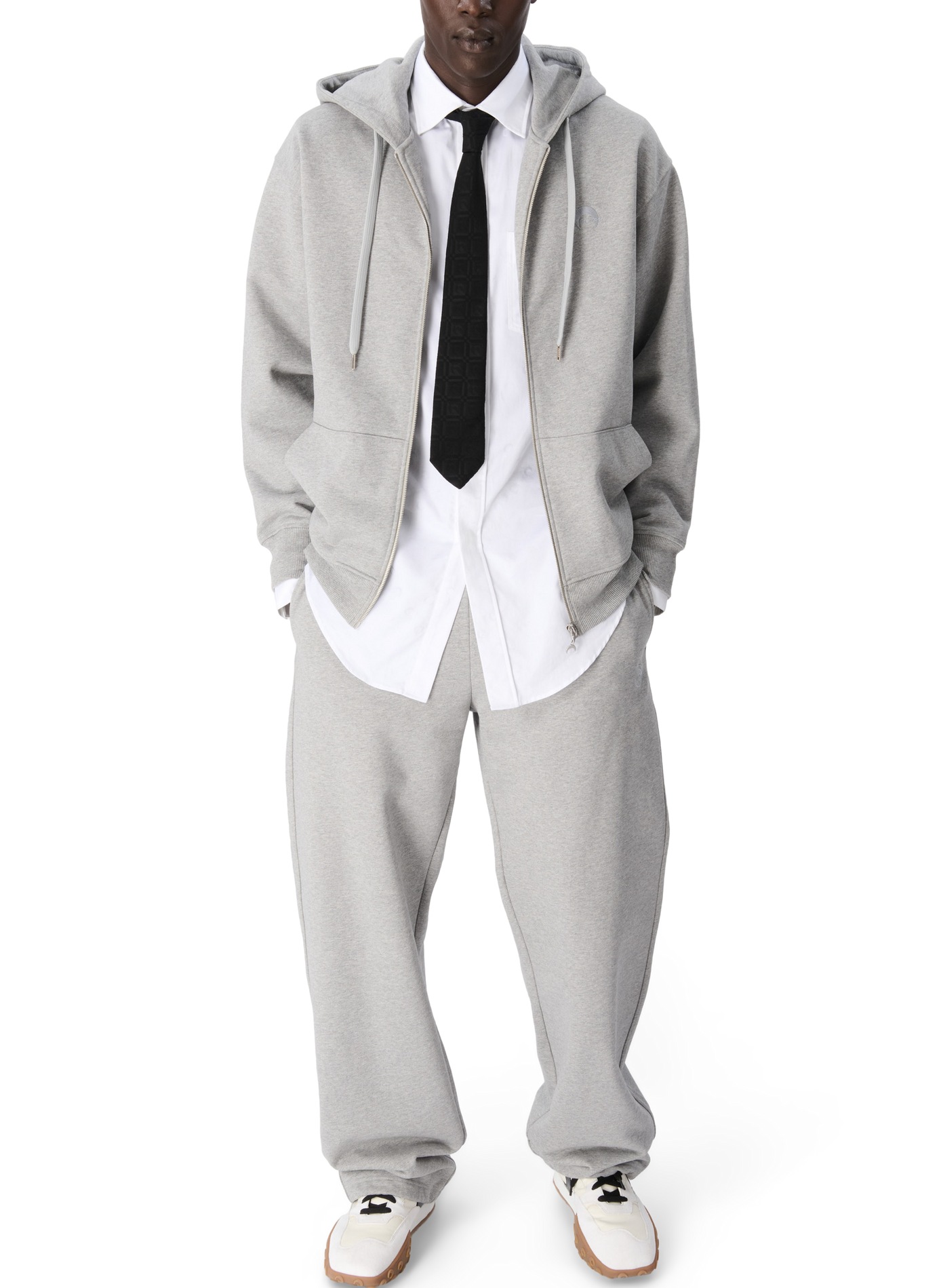 Pantalon de survêtement en molleton de coton unisexe MARINE SERRE Gris