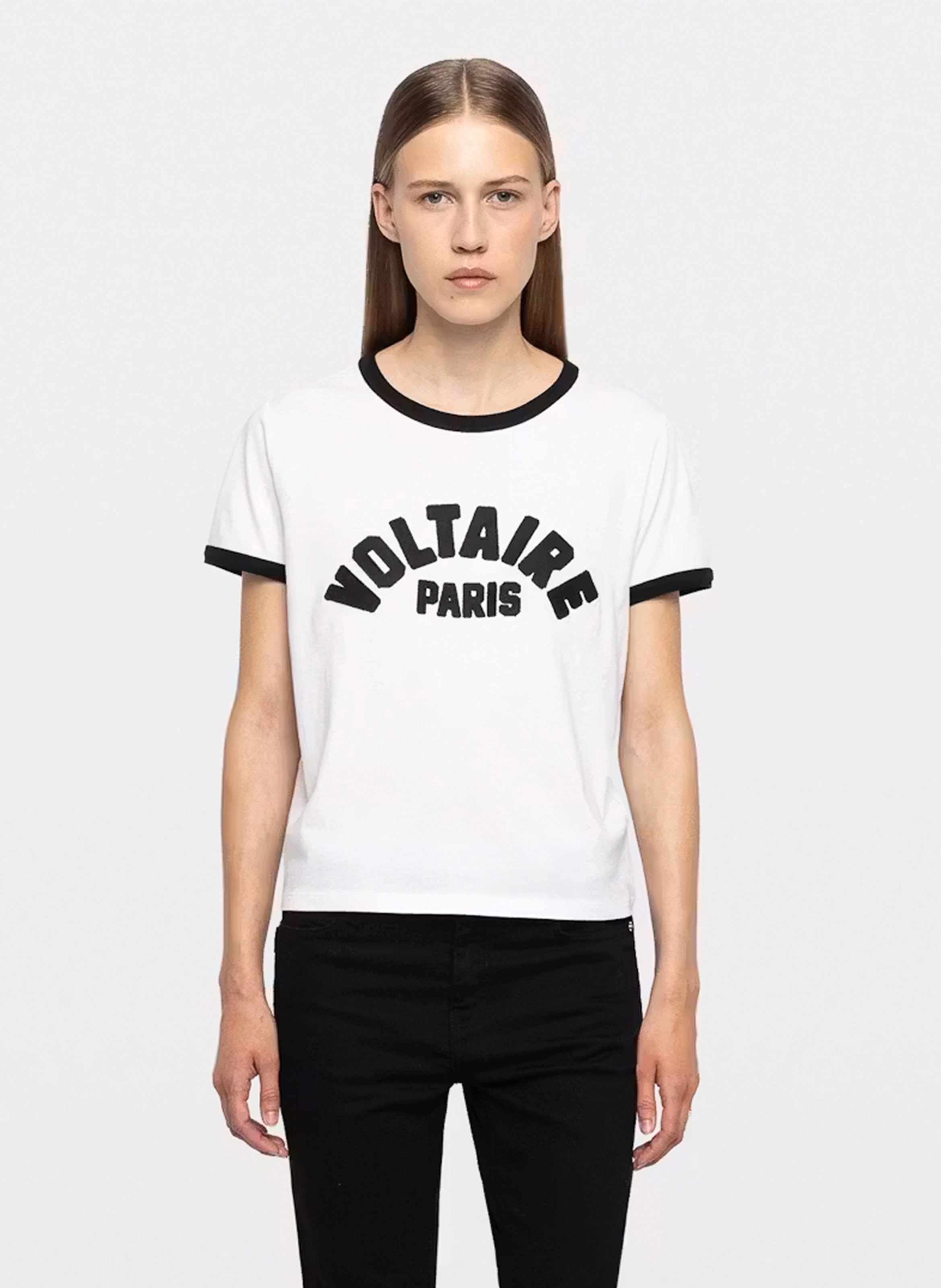 Tee-shirt droit brodé en coton alys ZADIG&VOLTAIRE Blanc