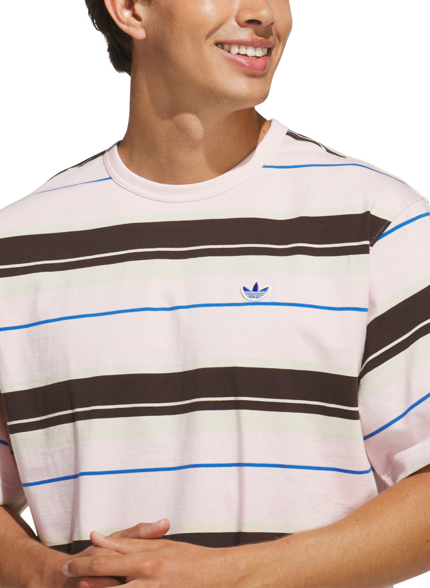 T-shirt droit rayé ADIDAS Rose