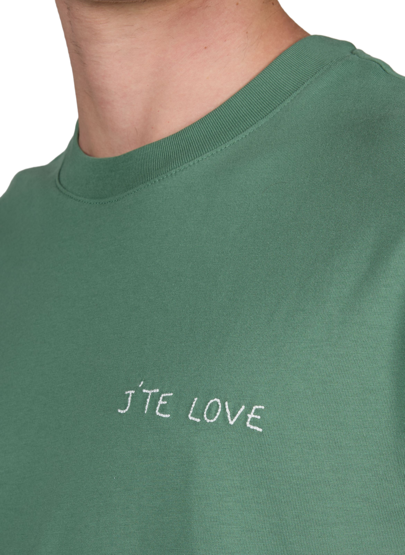 T-shirt Popincourt "J'te Love" en coton MAISON LABICHE Vert