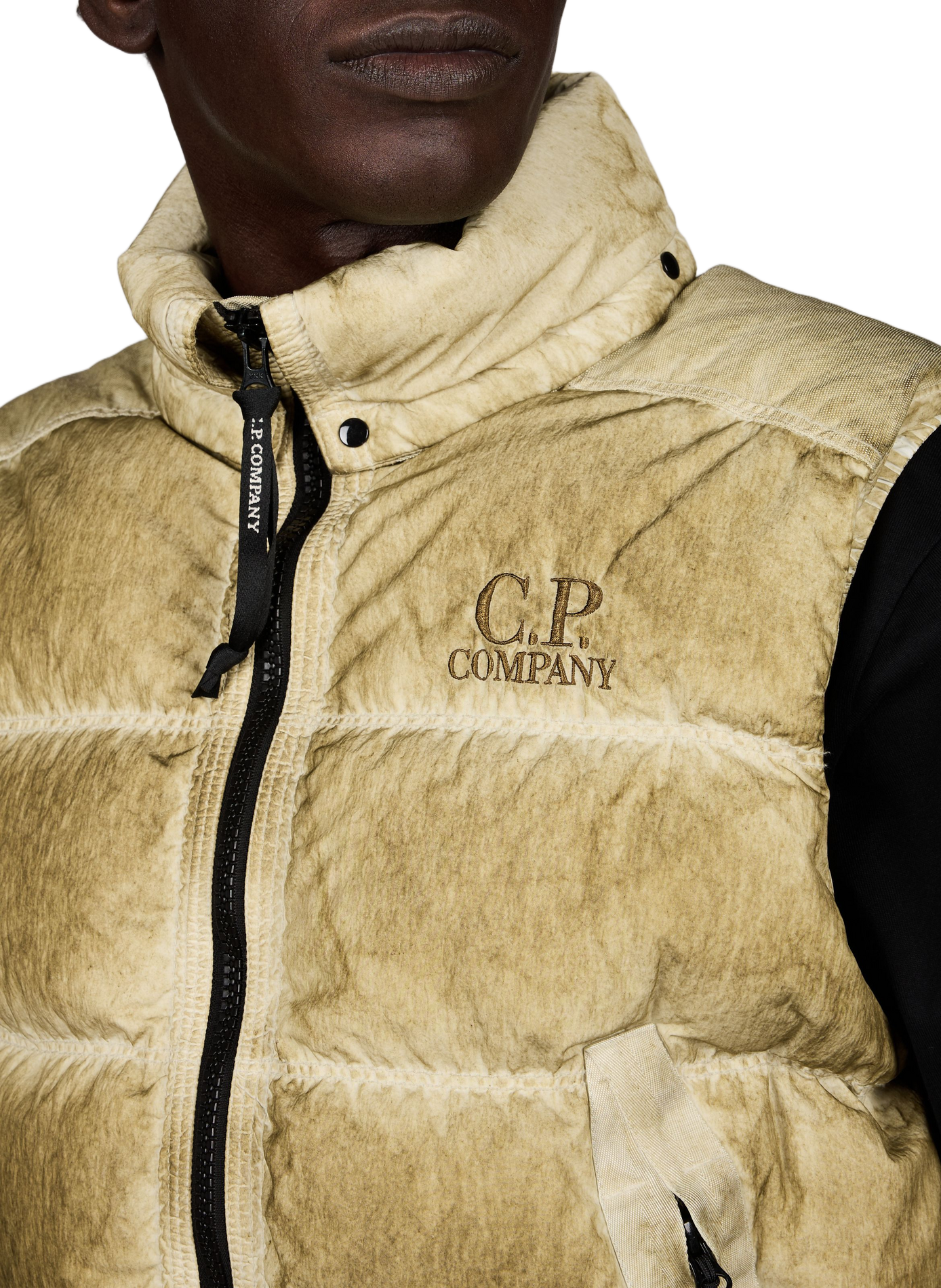 Ärmellose Daunenweste aus Nylon CP COMPANY Khaki