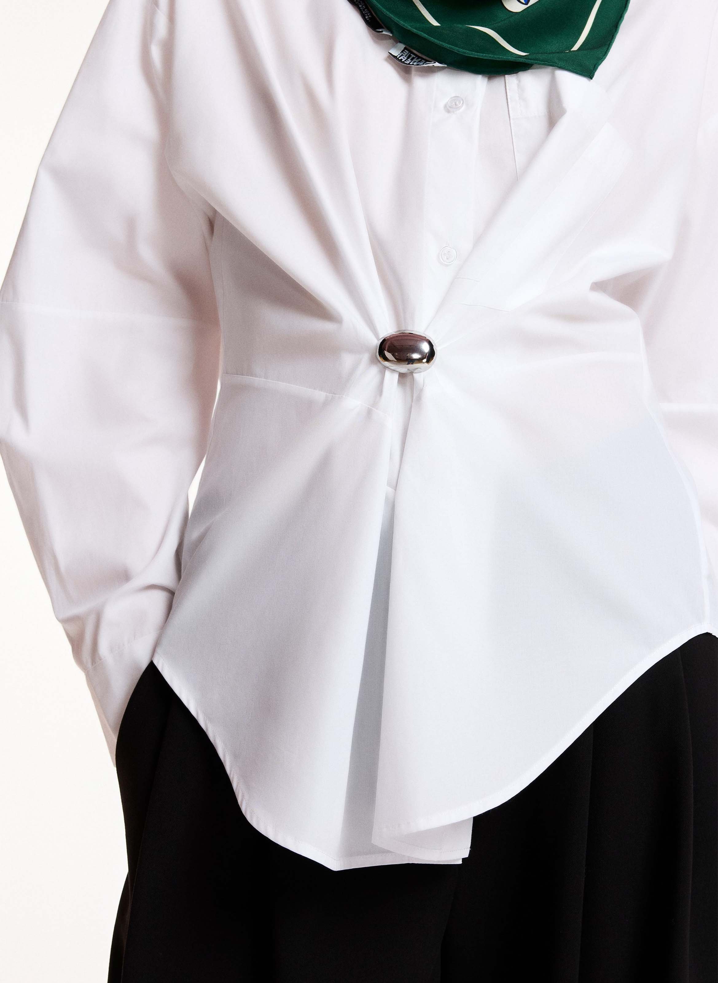Chemise oversize rayée en coton bio kreative ESSENTIEL ANTWERP Blanc