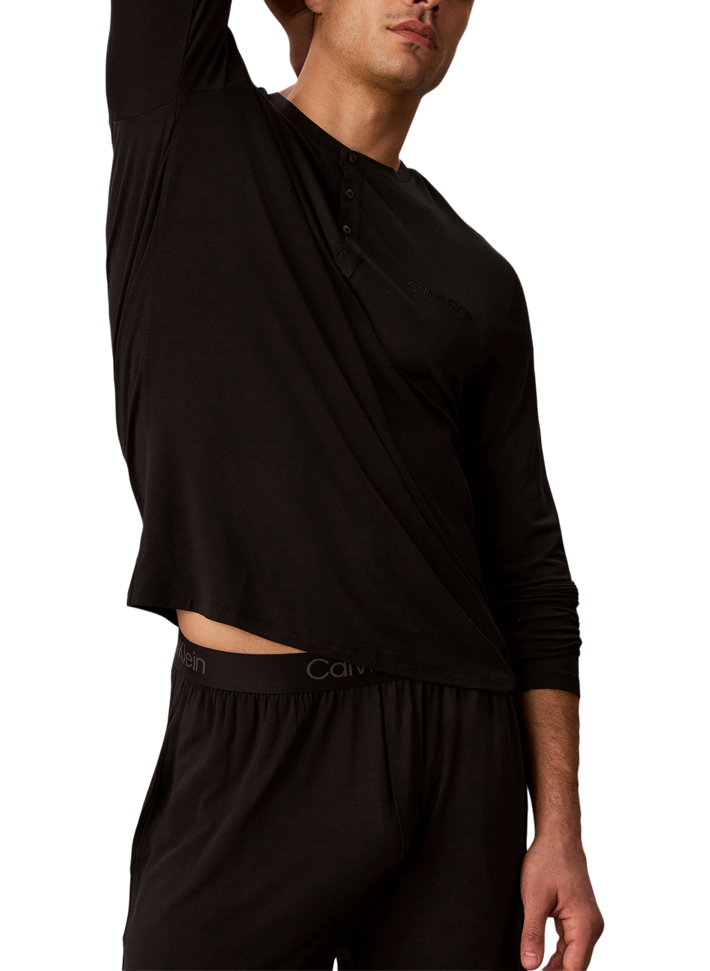 Pyjama-Langarm-T-Shirt | Schwarz CALVIN KLEIN Herren