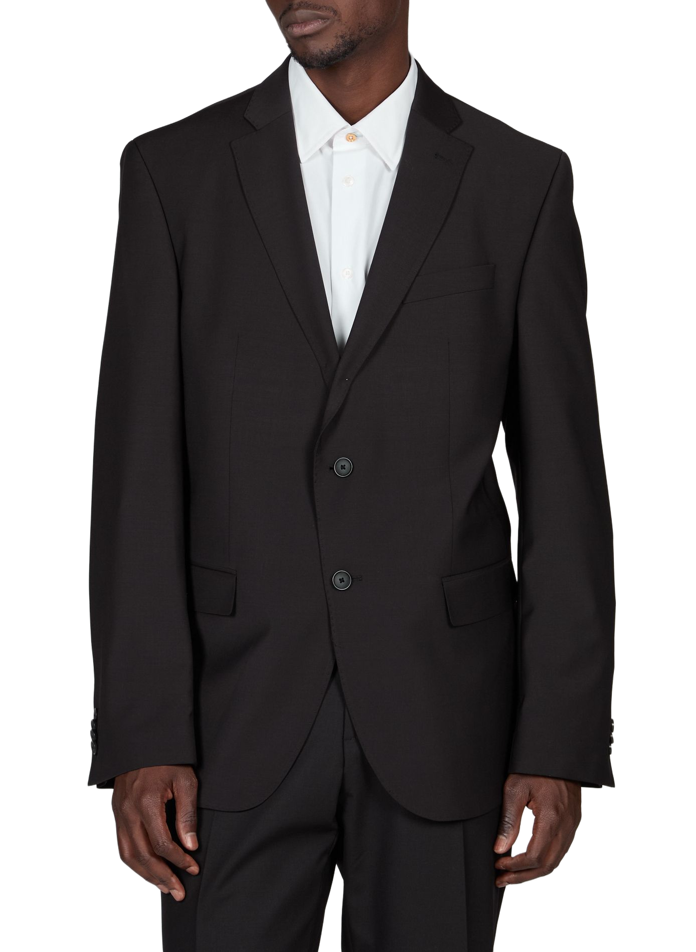 Single-color blended virgin wool blazer PIERRE CARDIN Black
