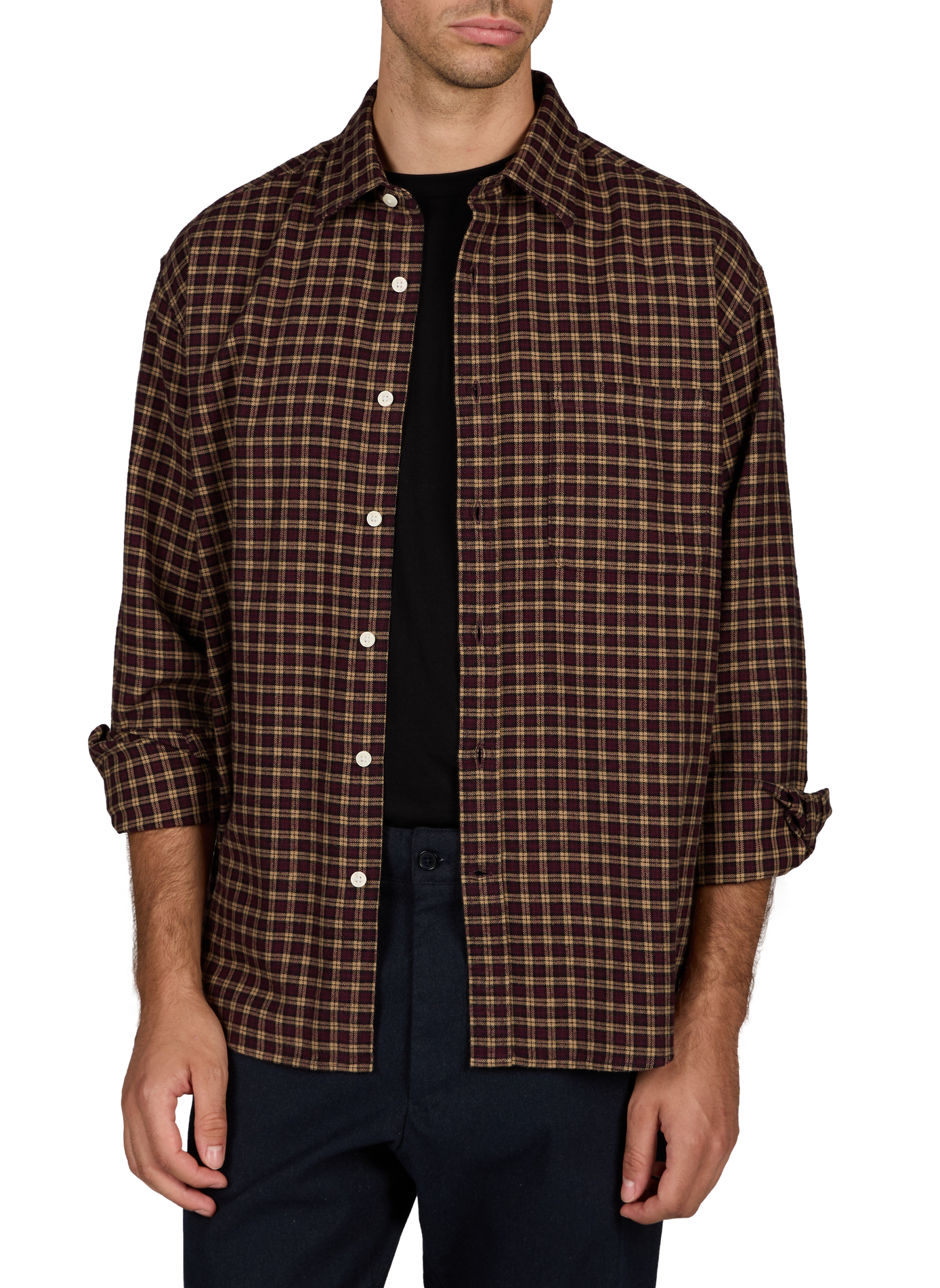Chemise Deon 5465 droite à carreaux en coton bio NN.07 Multicolore