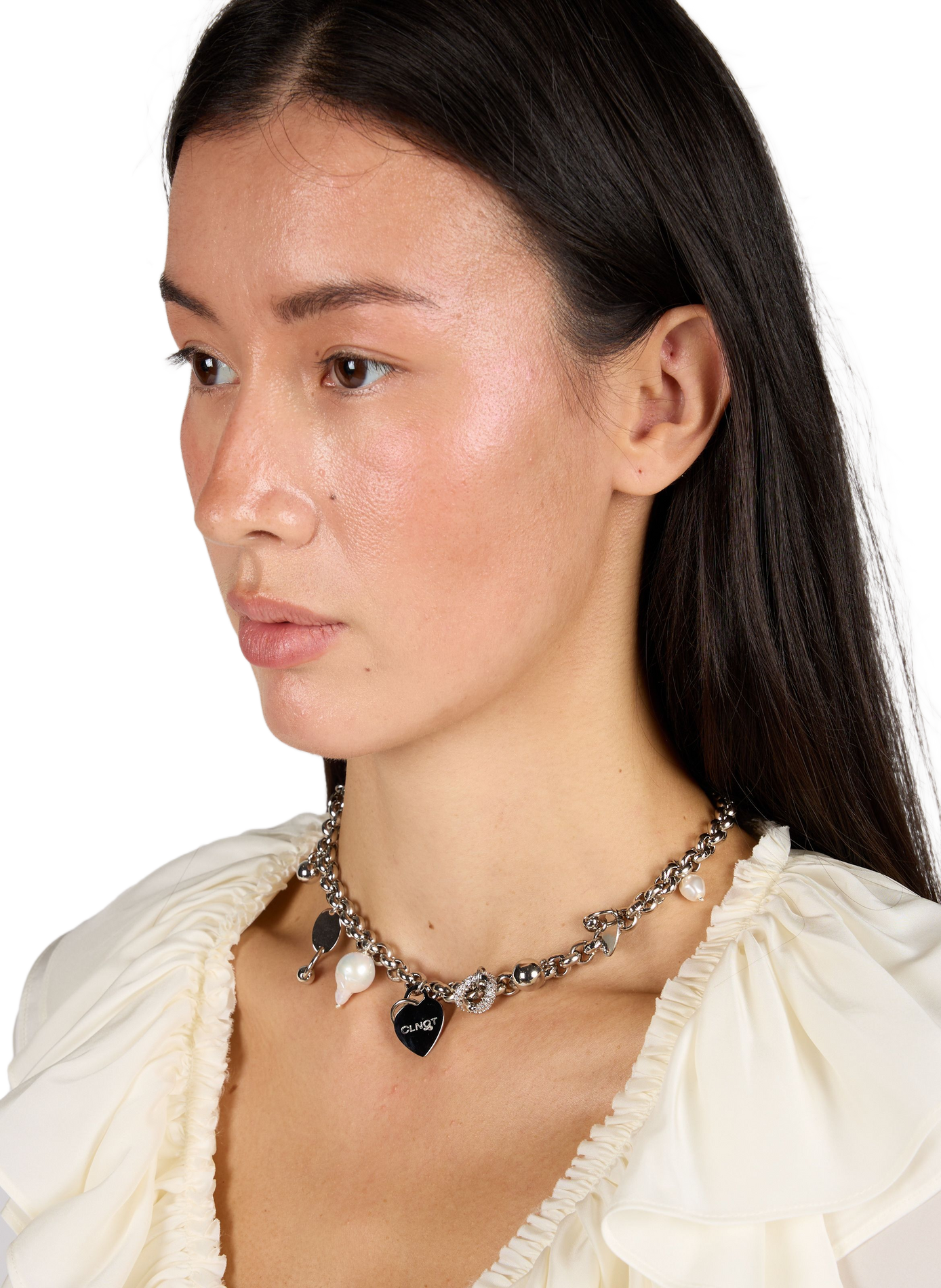 Collier ras de cou Agyness à charmes JUSTINE CLENQUET Argent