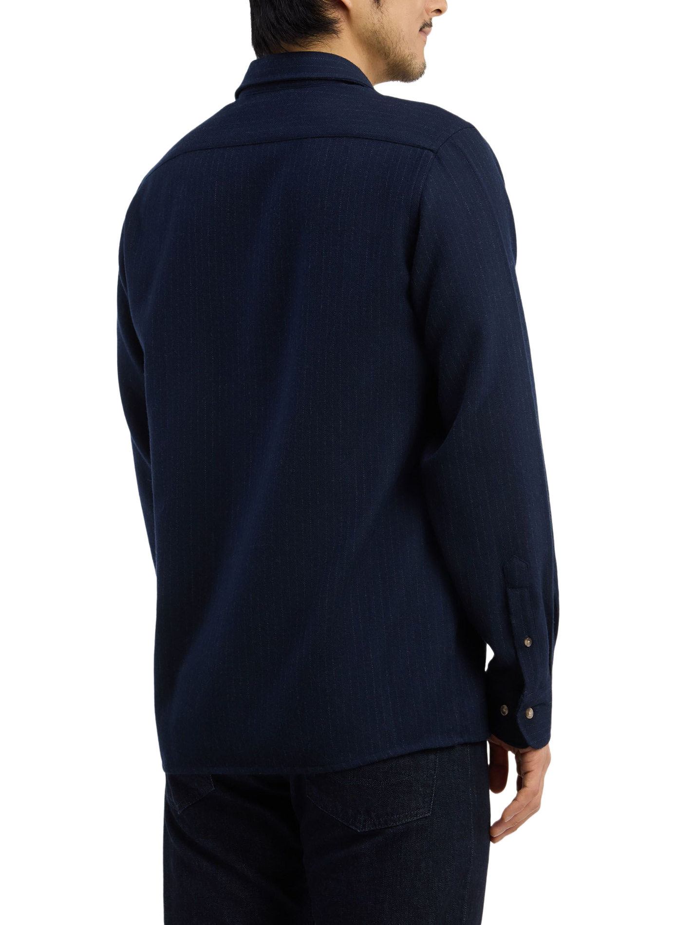 Straight classic collar shirt in striped cotton EDEN PARK Blue