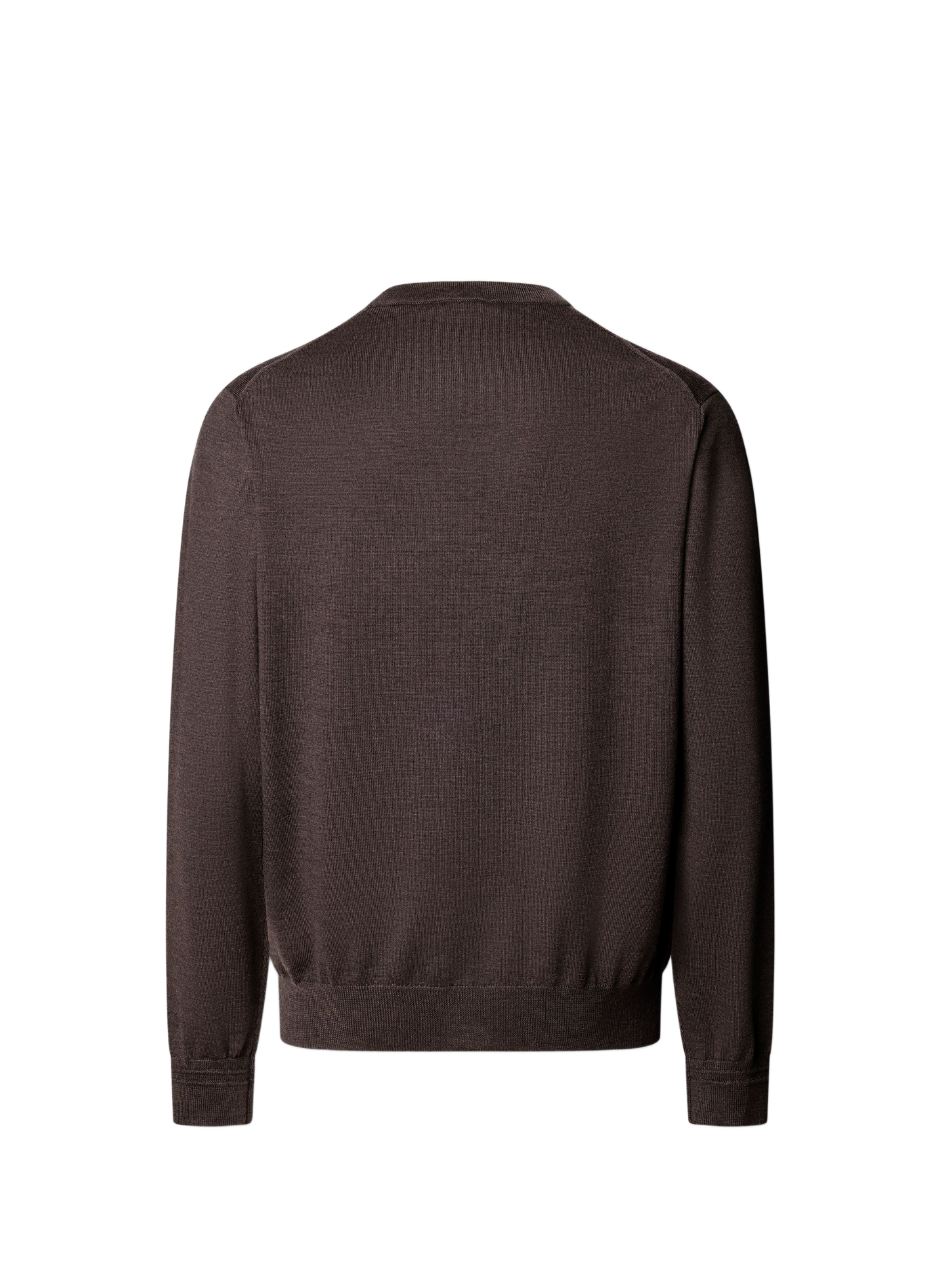 Pull droit col rond en laine FACONNABLE Brown