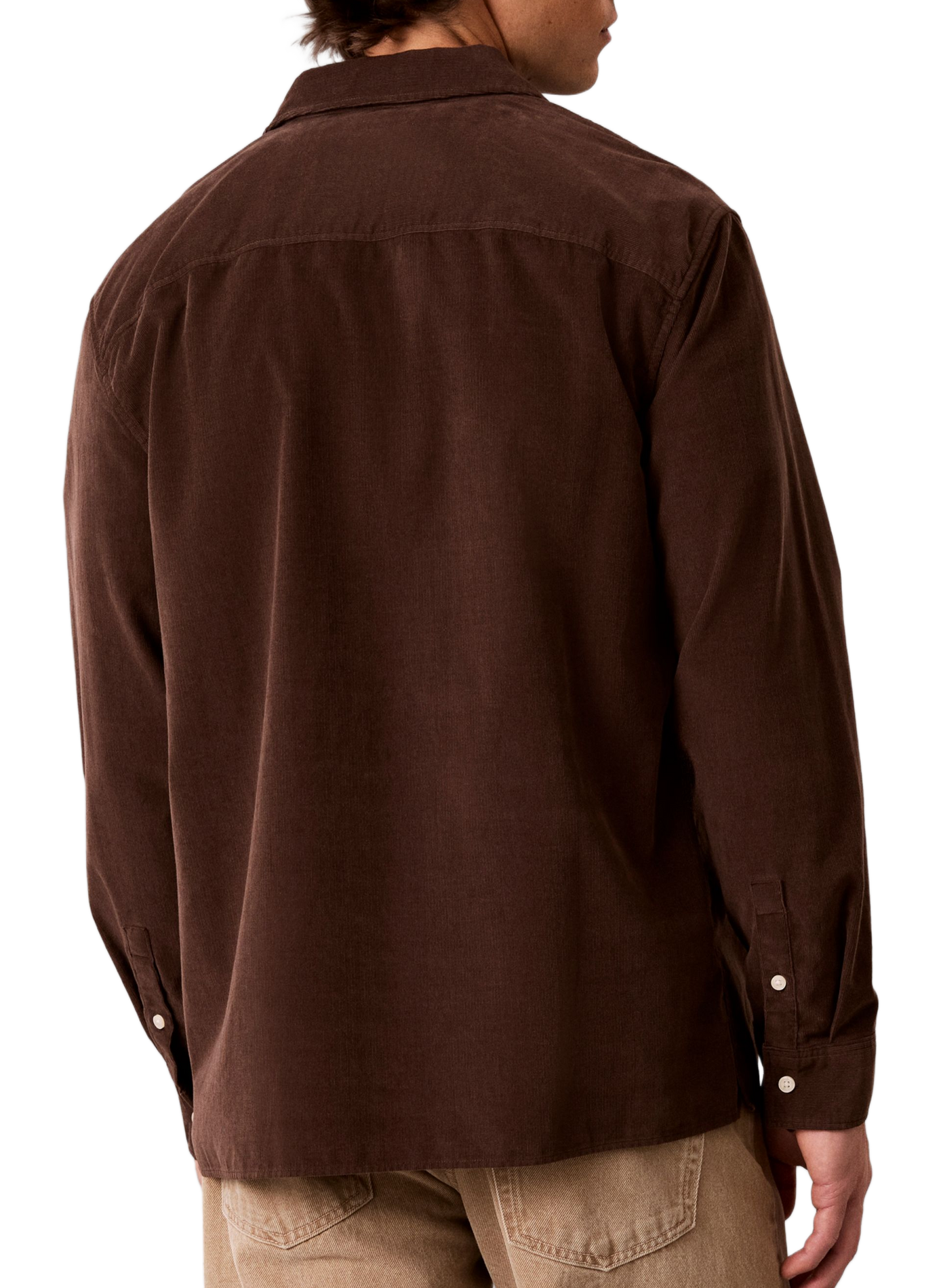 Straight cotton corduroy shirt CALVIN KLEIN Brown