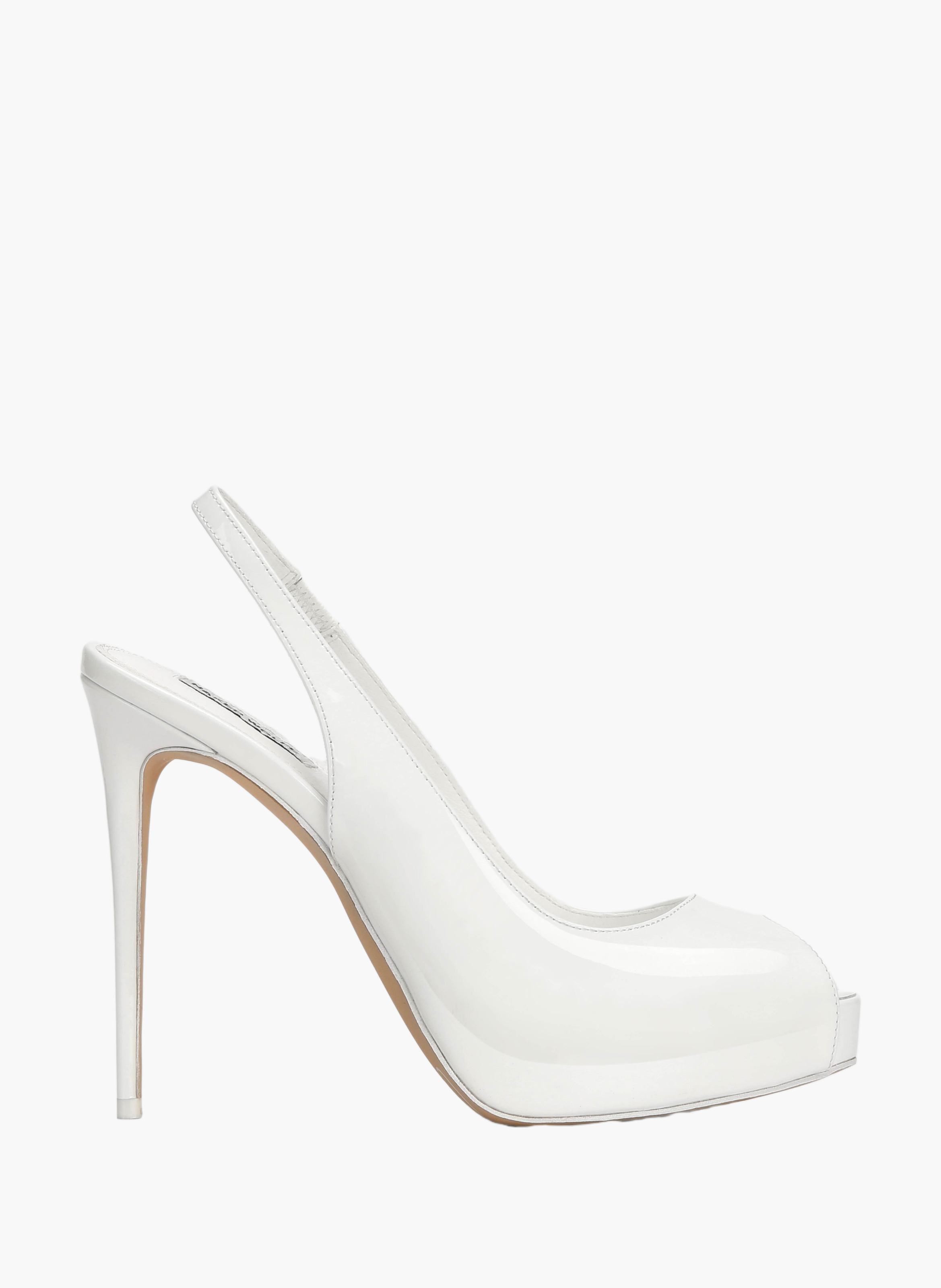 River Pumps aus Lackleder NAKED WOLFE Weiss