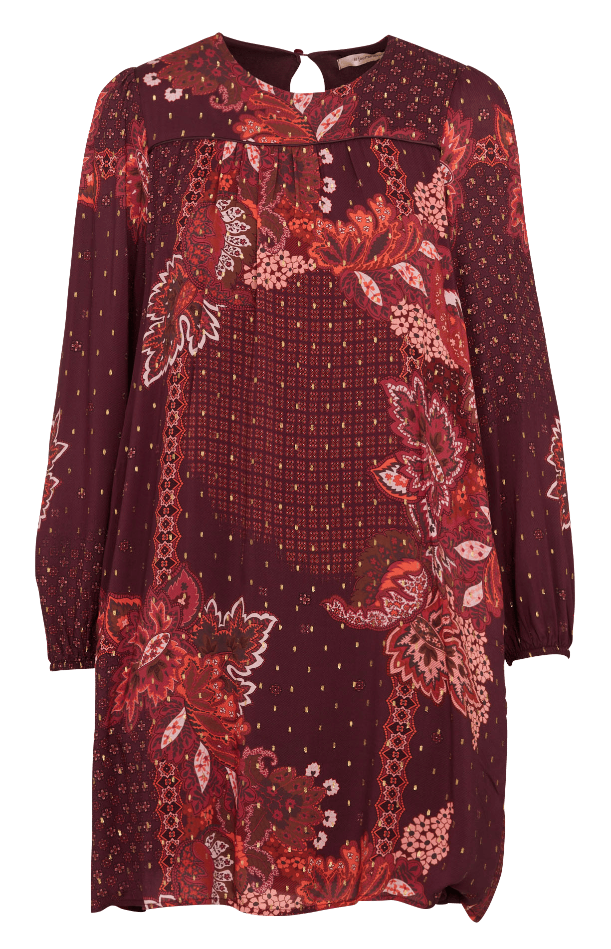 Korte rechte jurk met print LA FEE MARABOUTEE Rood