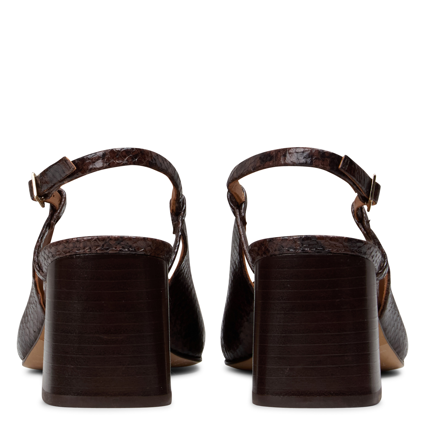 Maddie-slingbackpumps van lakleer BOBBIES Bruin