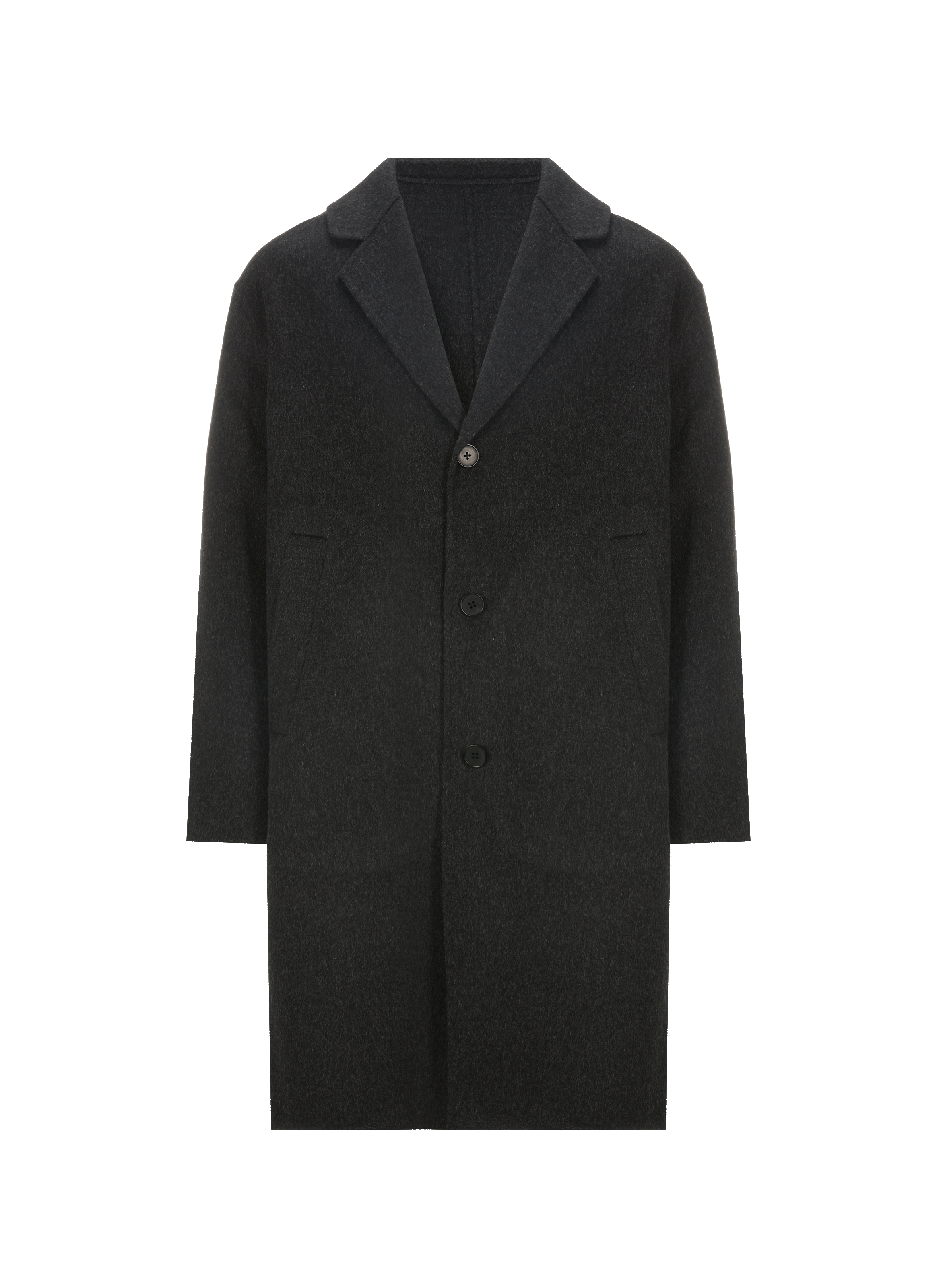 Manteau droit Camel à col taiilleur en laine SAISON 1865 Gris