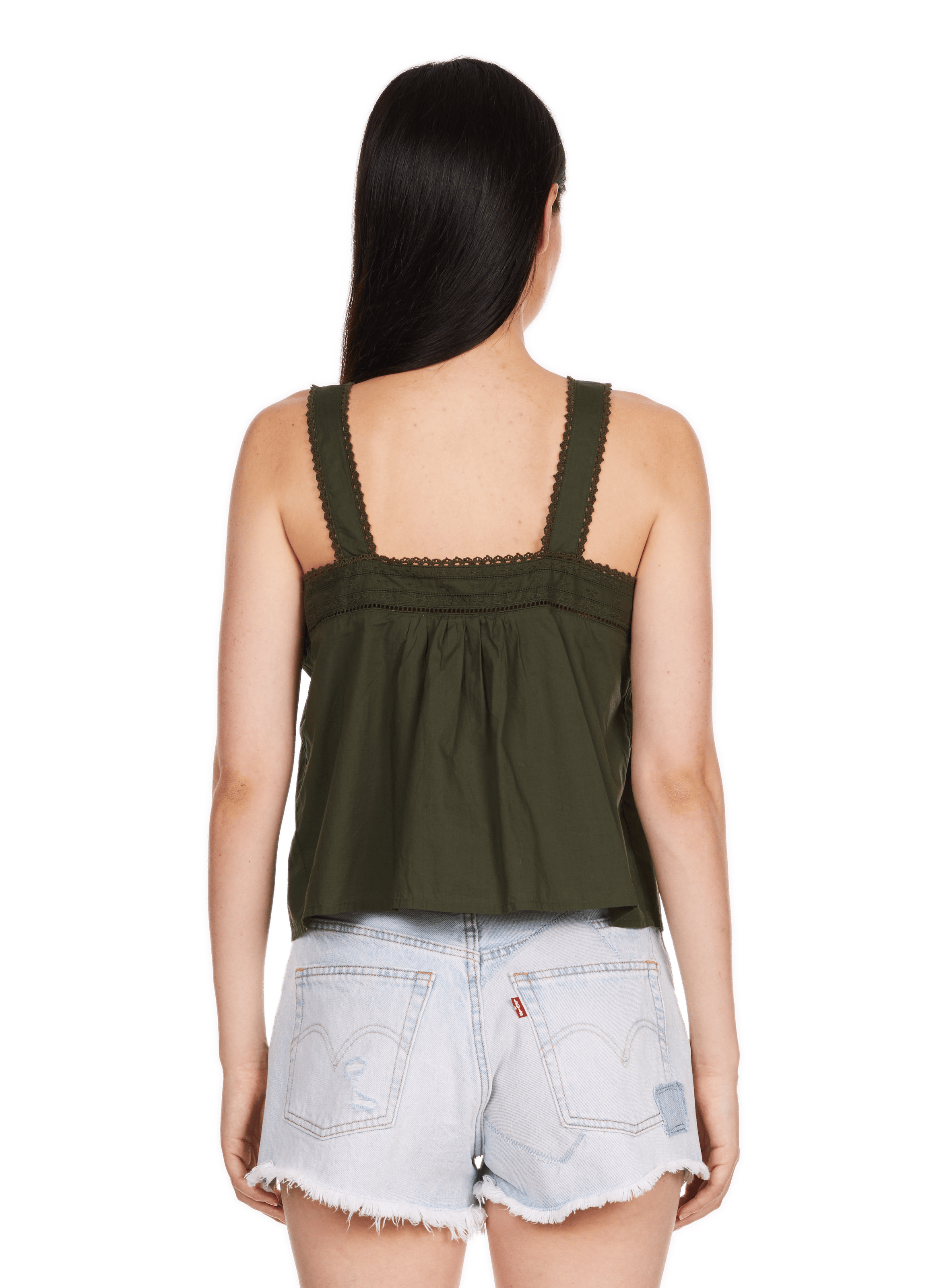 Camicetta con ricamo in cotone Blu