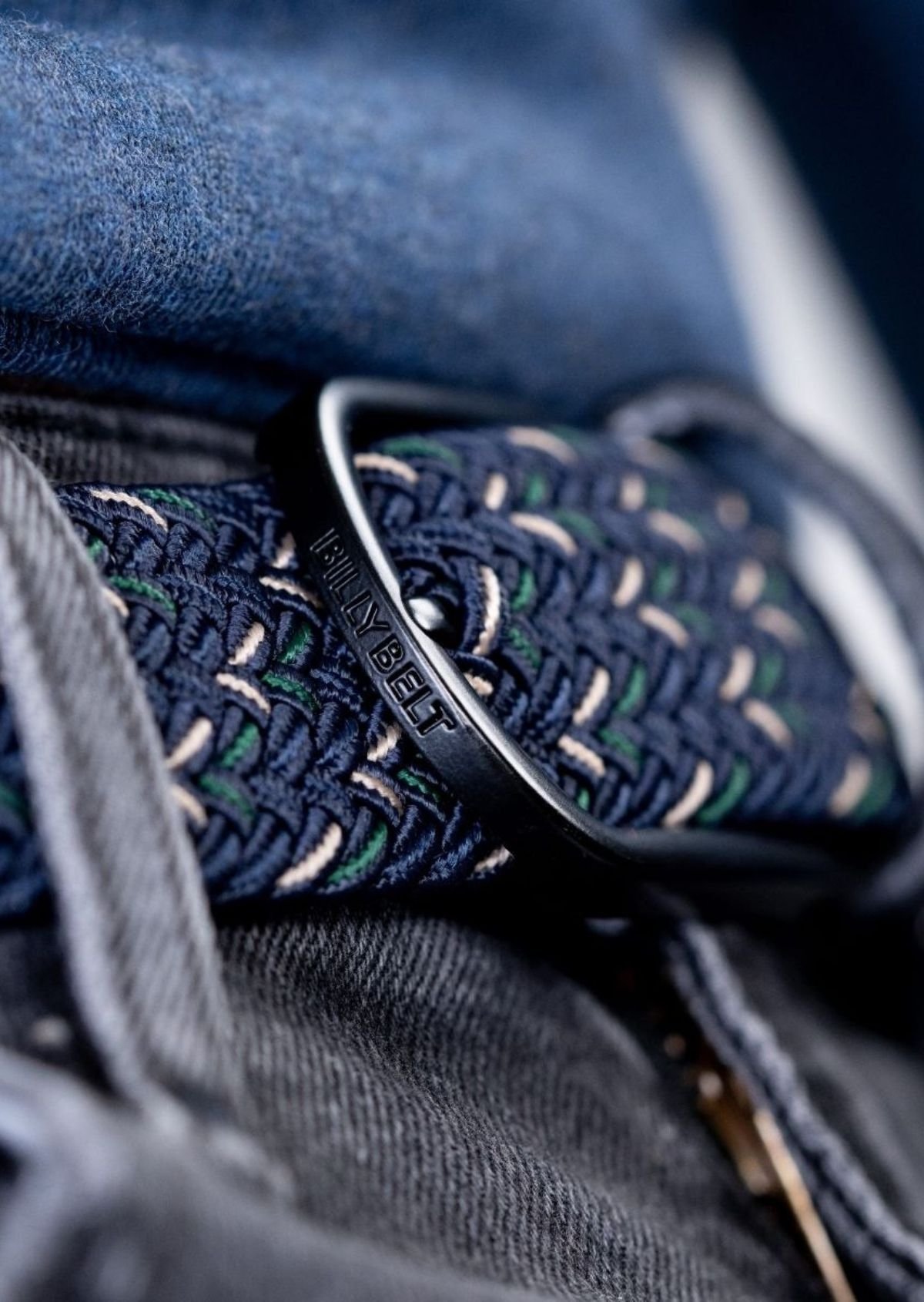 Ceinture tressée élastique multicolore BILLYBELT Bleu