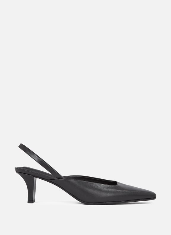 Slingbacks en cuir Noir by CALVIN KLEIN CALVIN KLEIN Slingbacks en cuir Noir