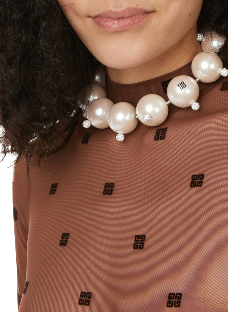 4G Pearl brass necklace GIVENCHY White