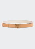 Ceinture réversible Anagram en cuir de veau ANAGRAM Warm desert-light oat-bronze
