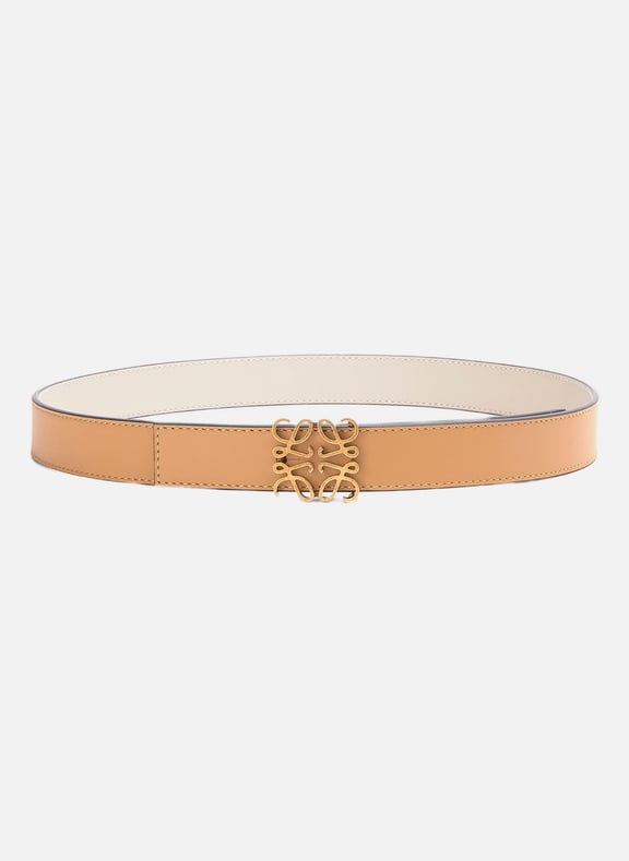 Reversible calf leather Anagram belt Beige by LOEWE LOEWE Reversible calf leather Anagram belt Beige