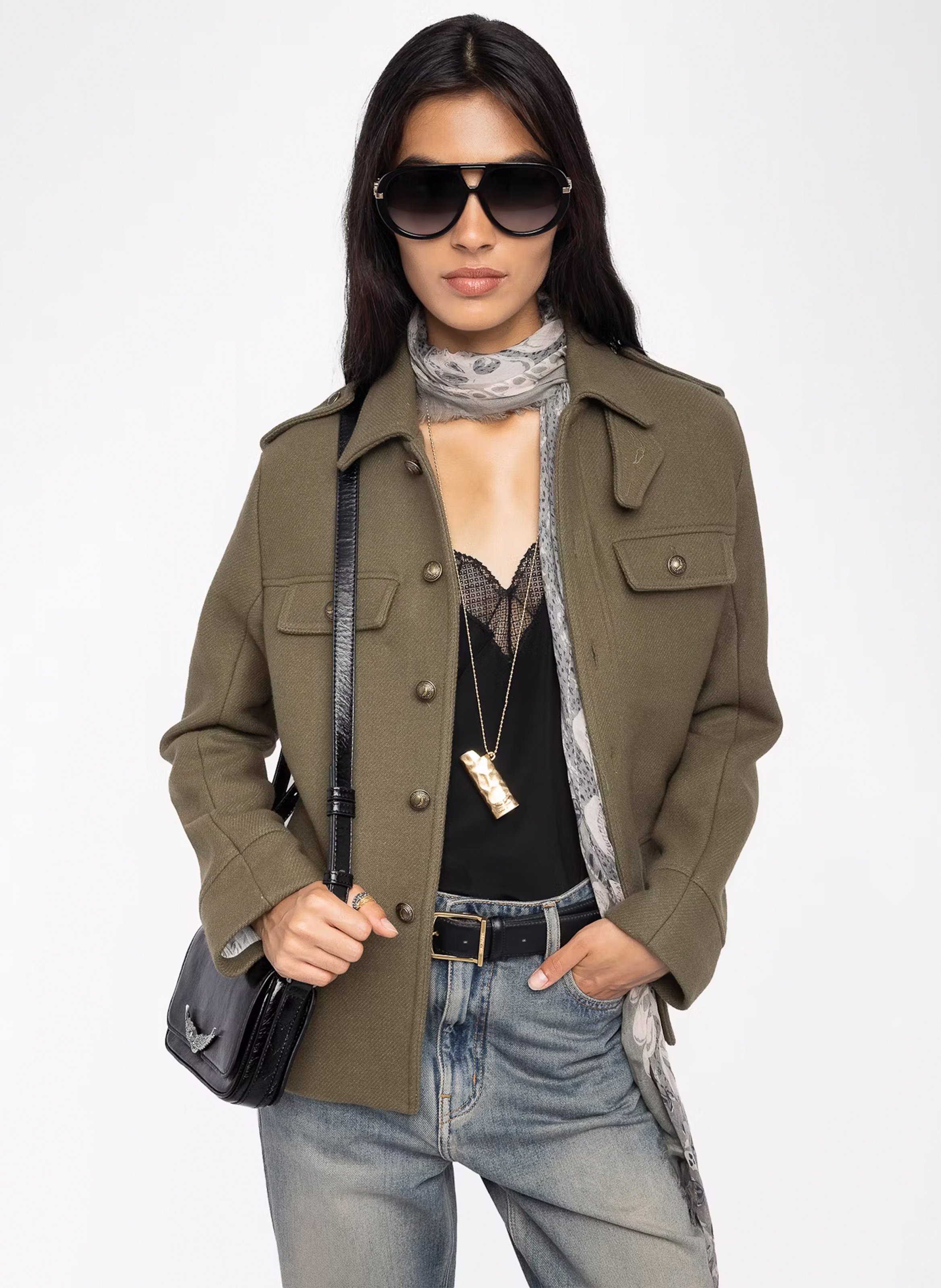 Veste col classique en laine mélangée veram ZADIG&VOLTAIRE Vert