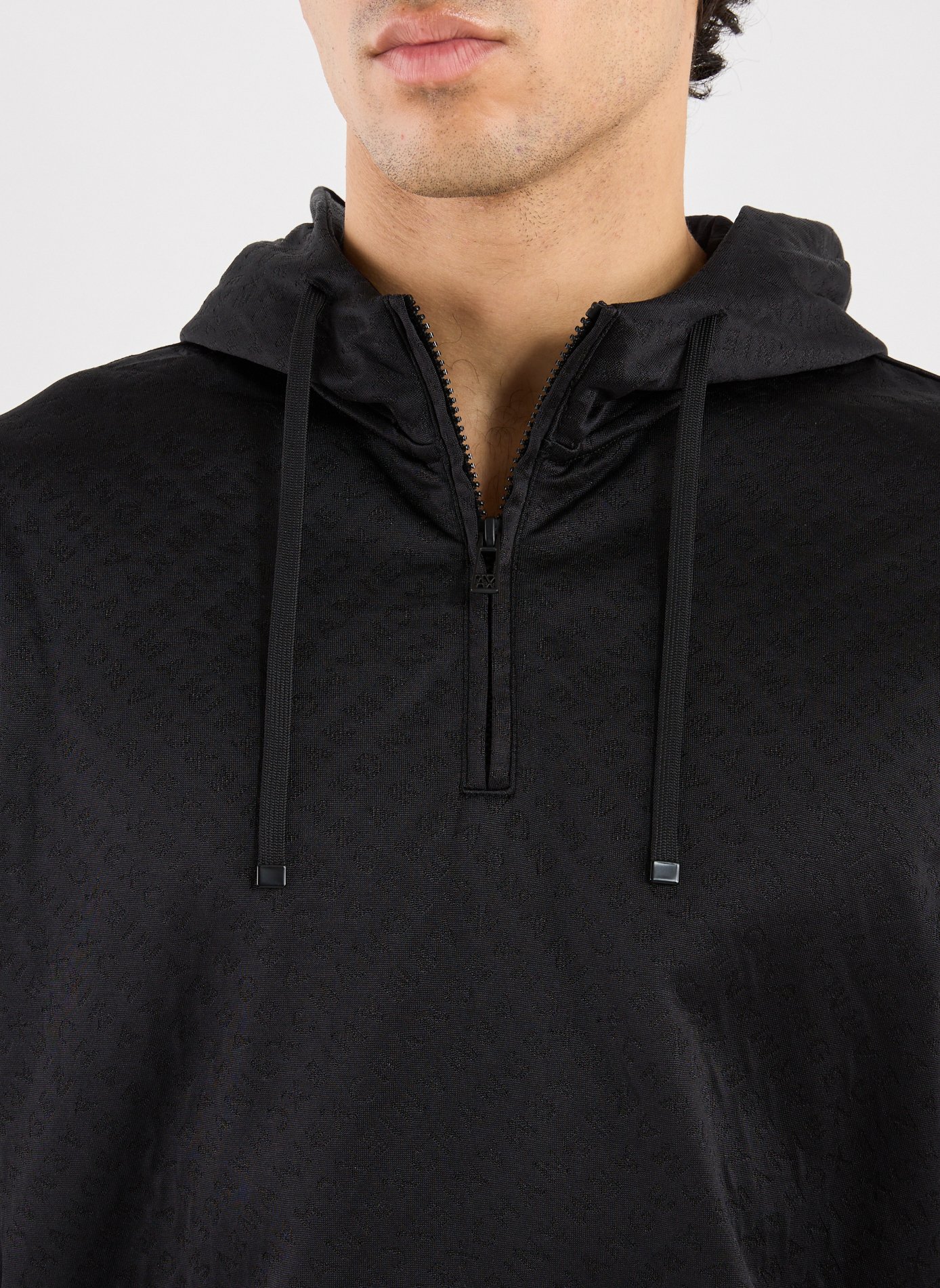 Hoodie with all-over logo ARMANI EXCHANGE Black