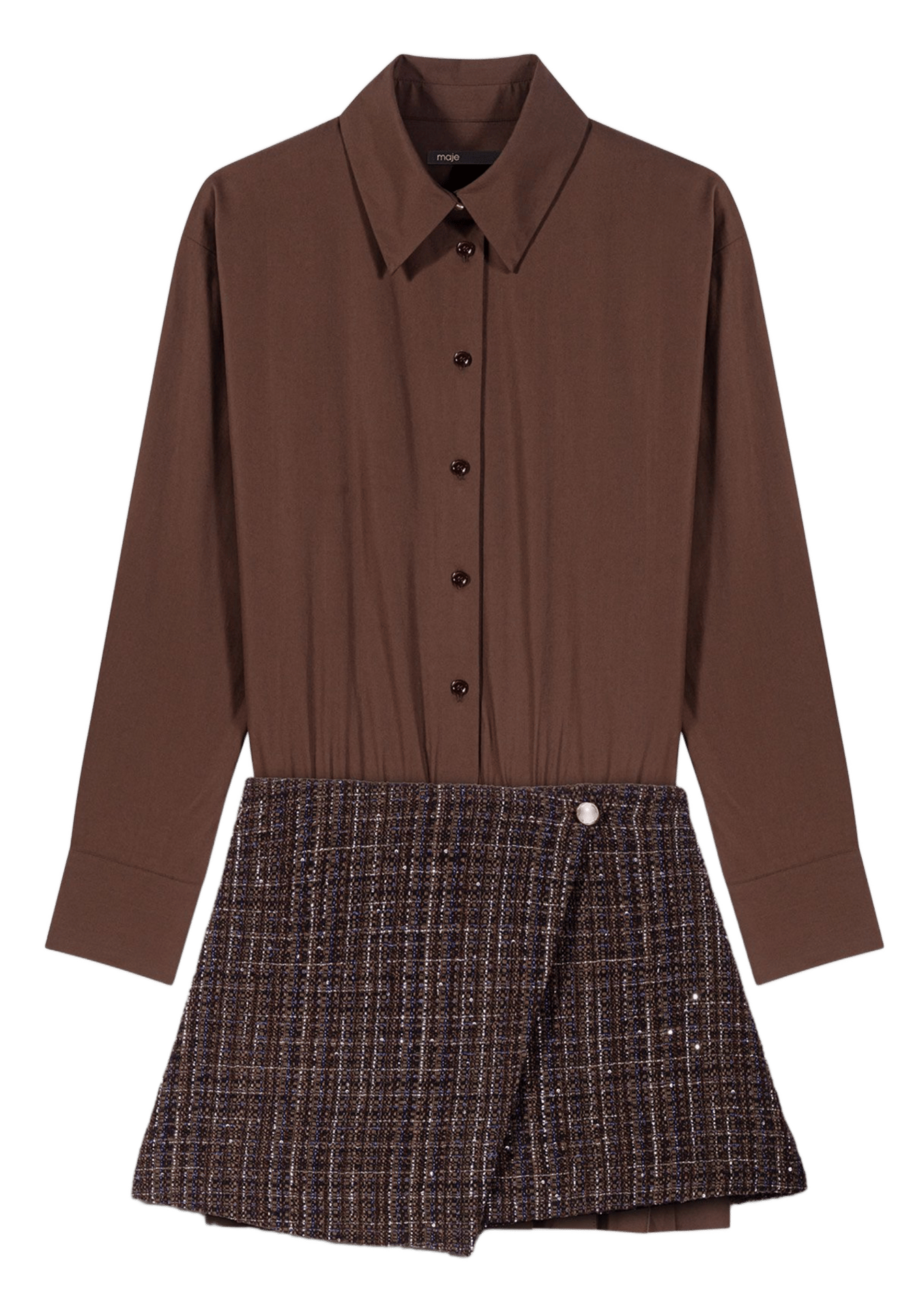 Robe courte 2 en 1 Marron