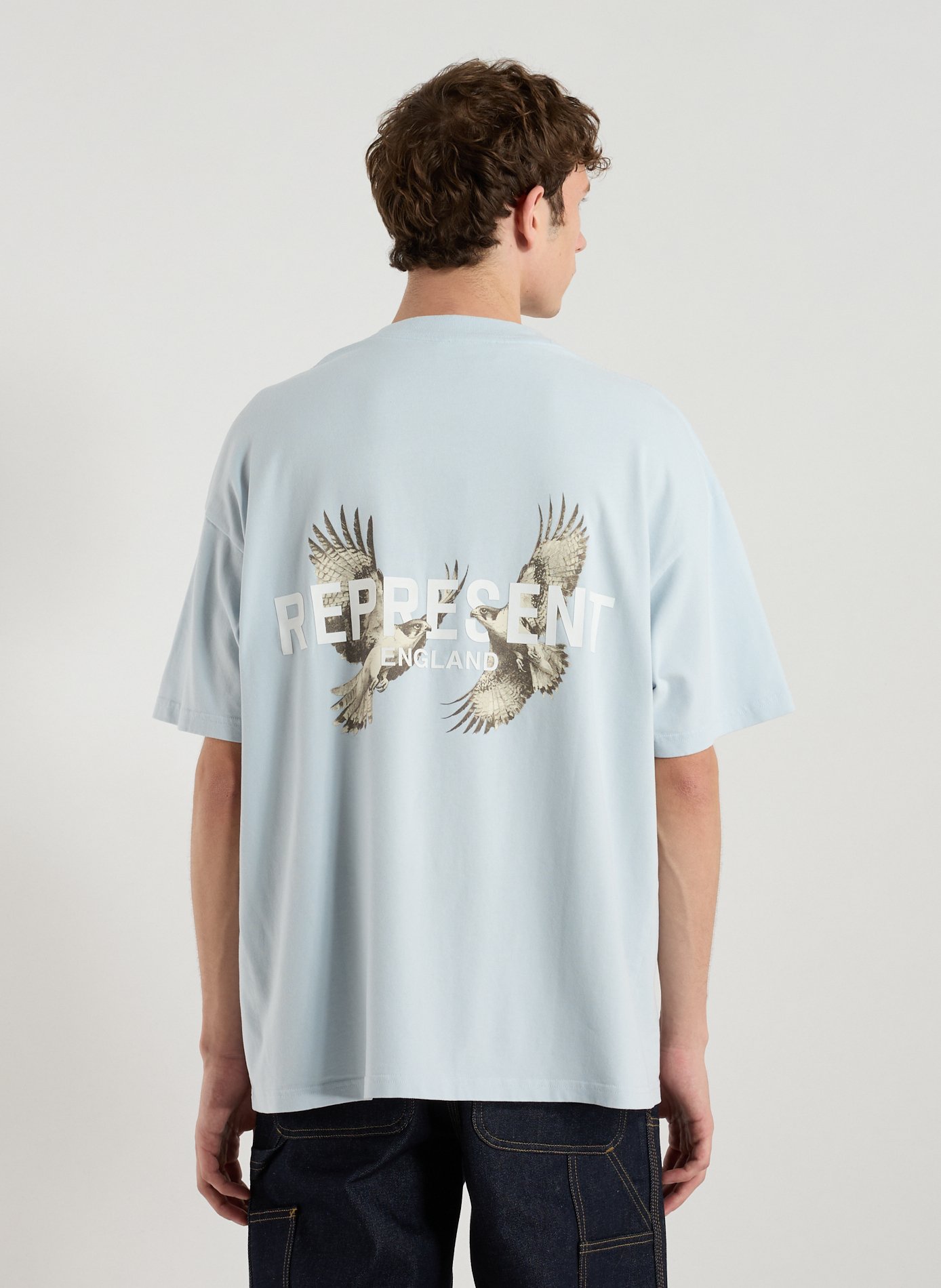 Biker-style cotton t-shirt REPRESENT Blue