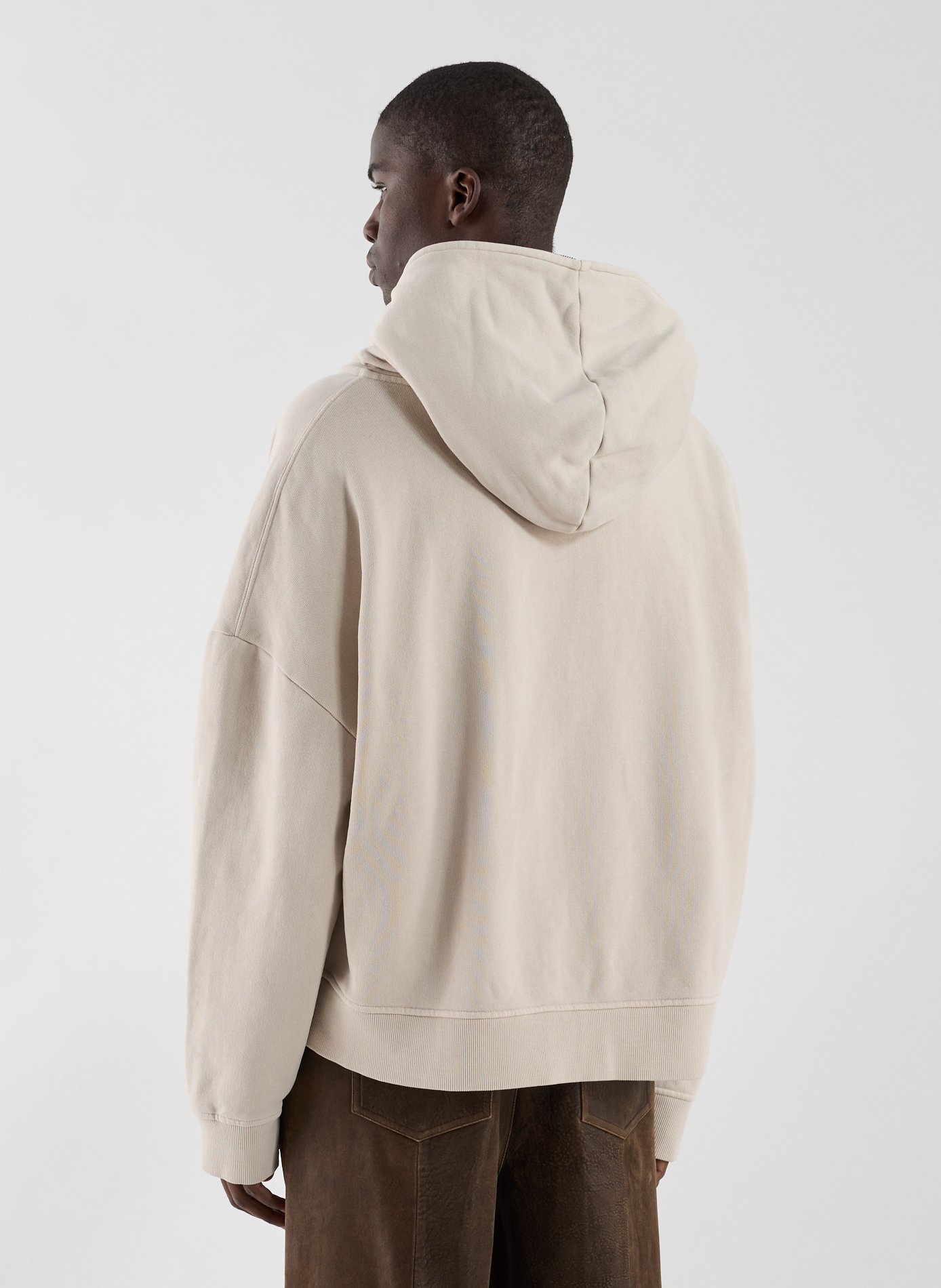 Sweatshirt zippé en coton ENTIRE STUDIOS Beige