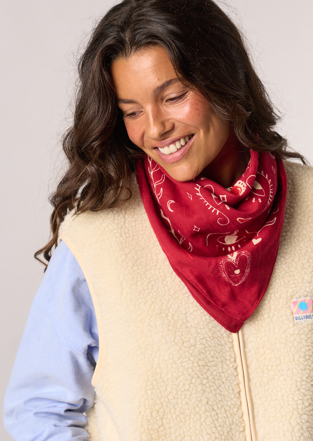 Petit foulard en coton biologique lise BILLYBELT Rouge