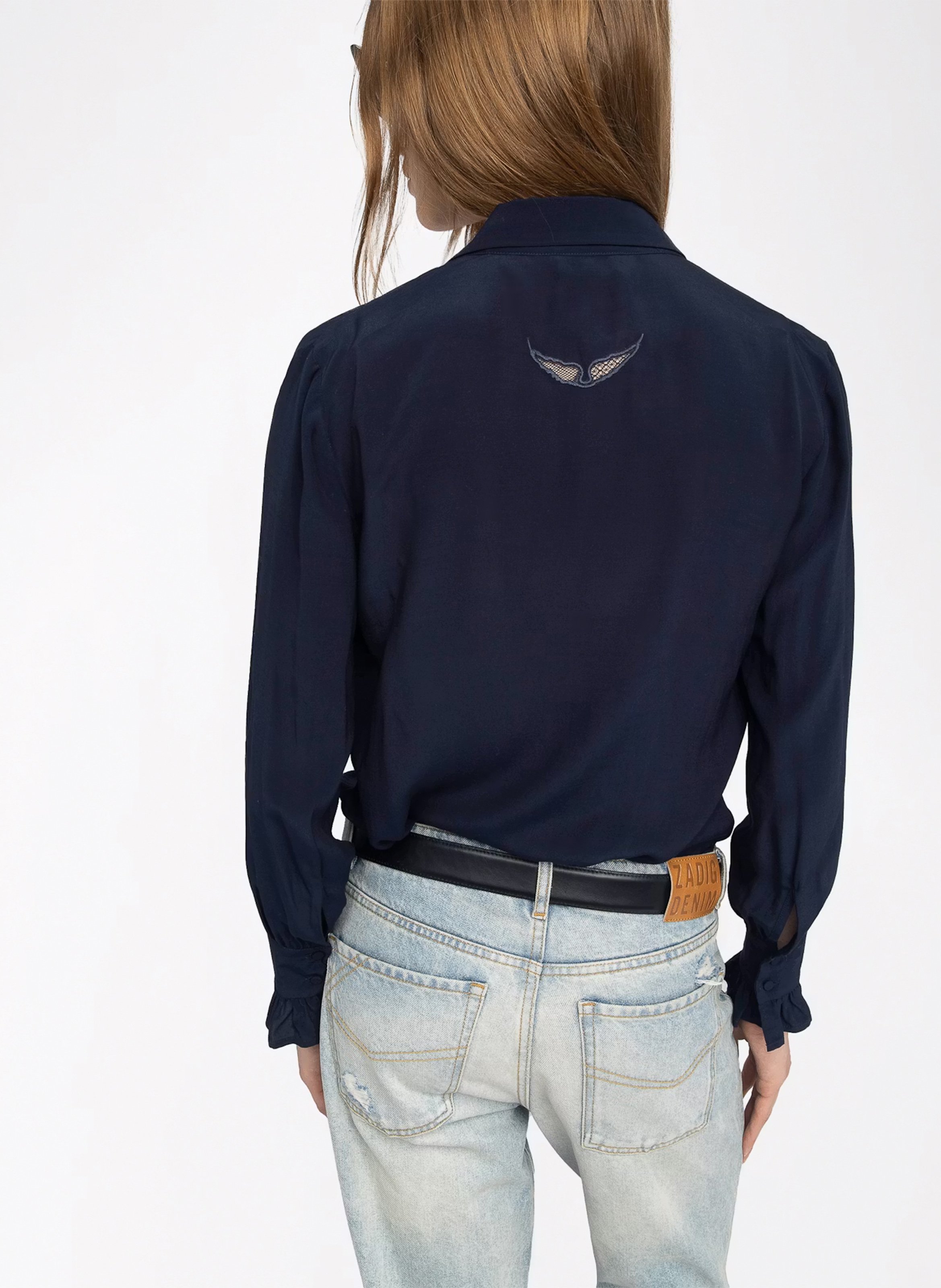 Blouse col v thely ZADIG&VOLTAIRE Bleu