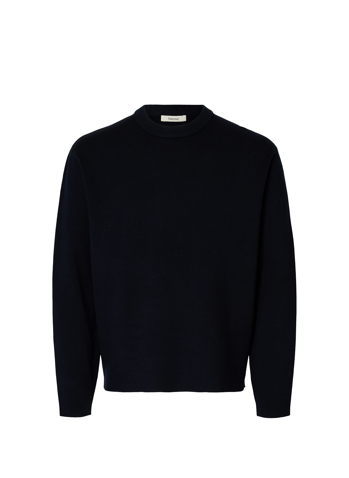Pull droit à col côtelé SELECTED Bleu