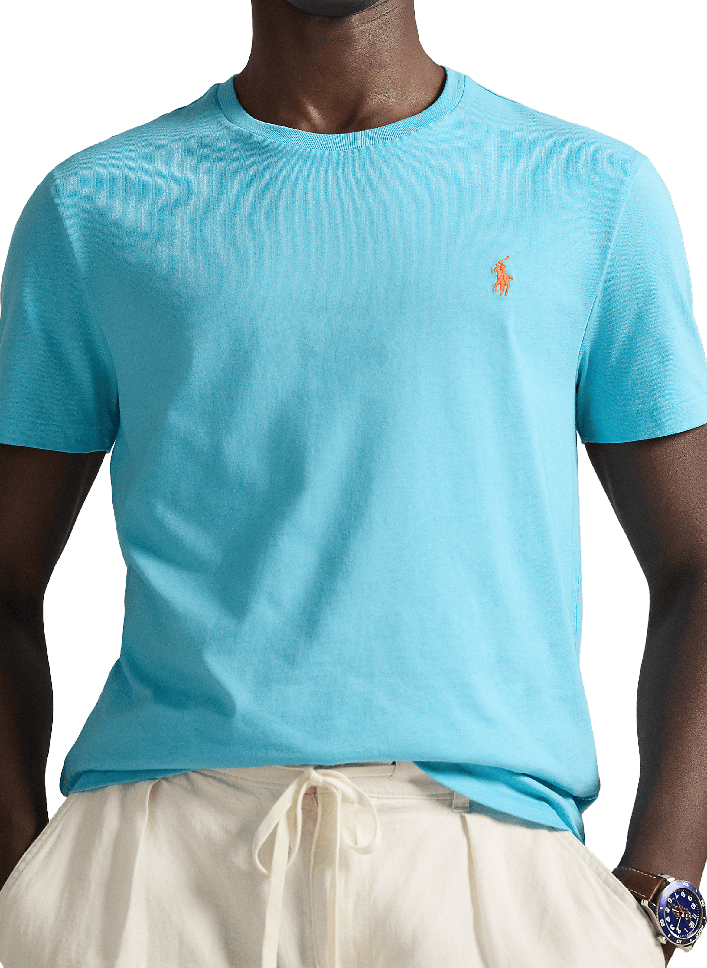 T-shirt slim en coton POLO RALPH LAUREN Bleu