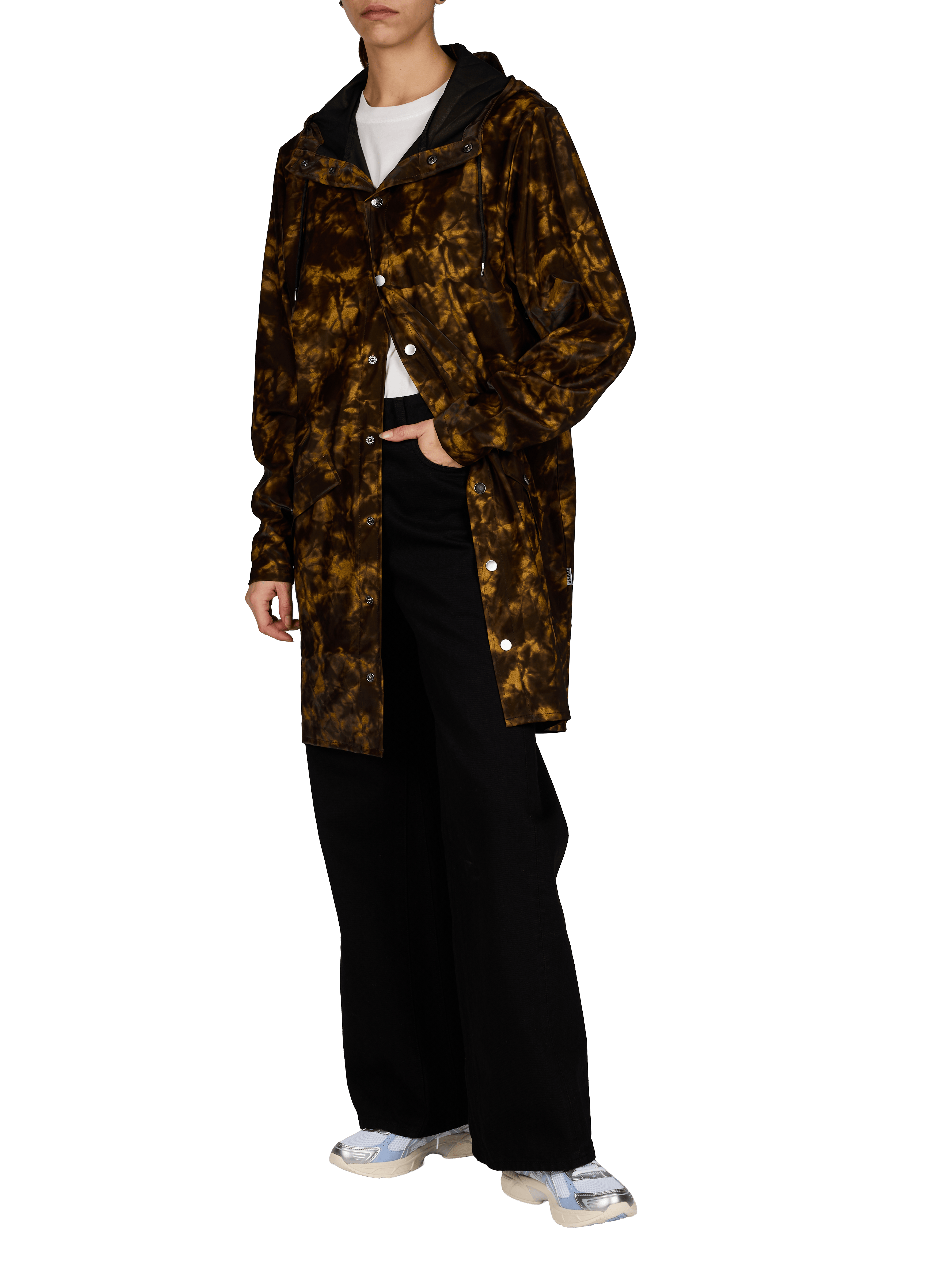 Long hooded raincoat RAINS Brown