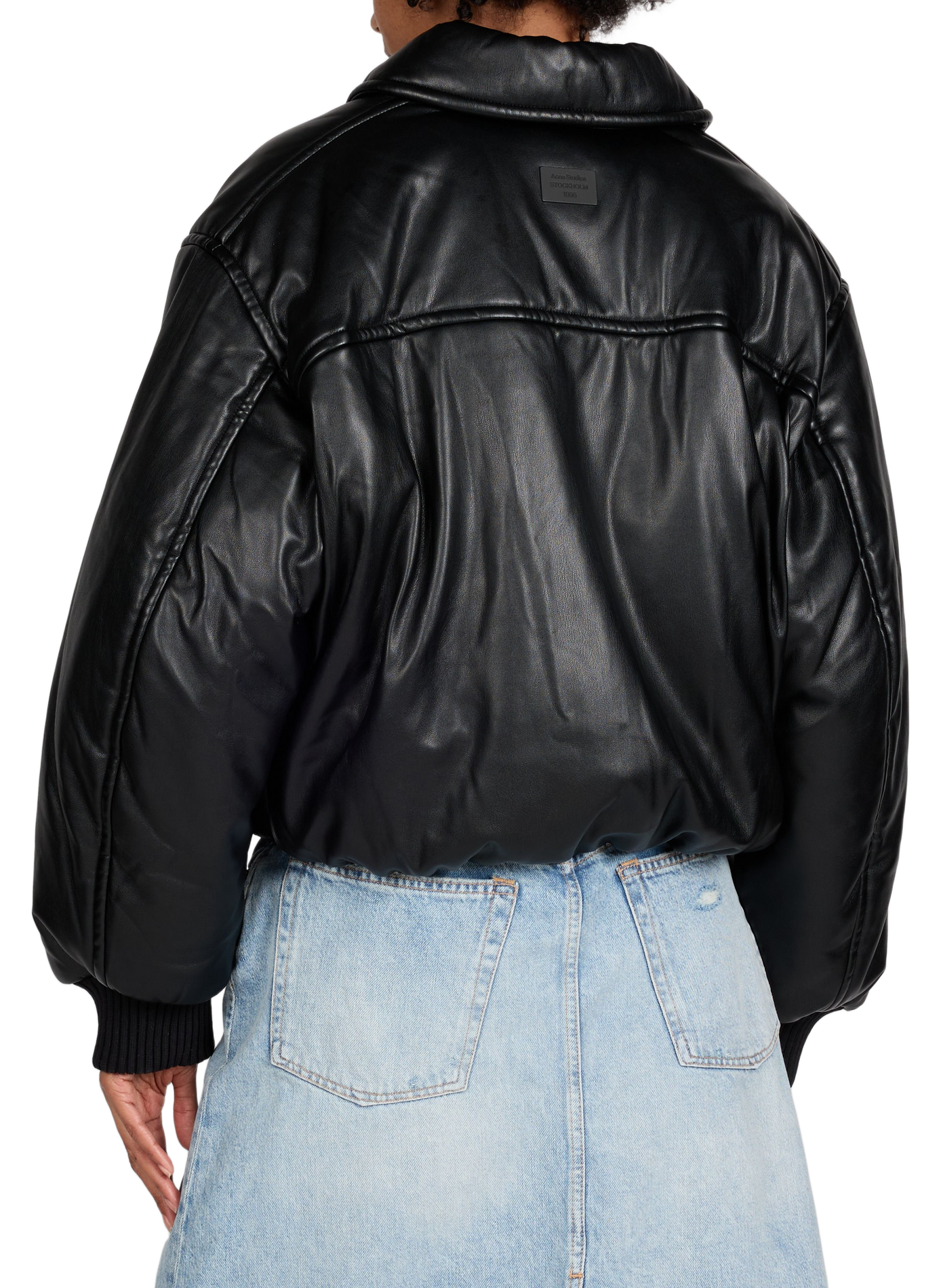 Oversized solid color jacket with classic collar ACNE STUDIOS Black