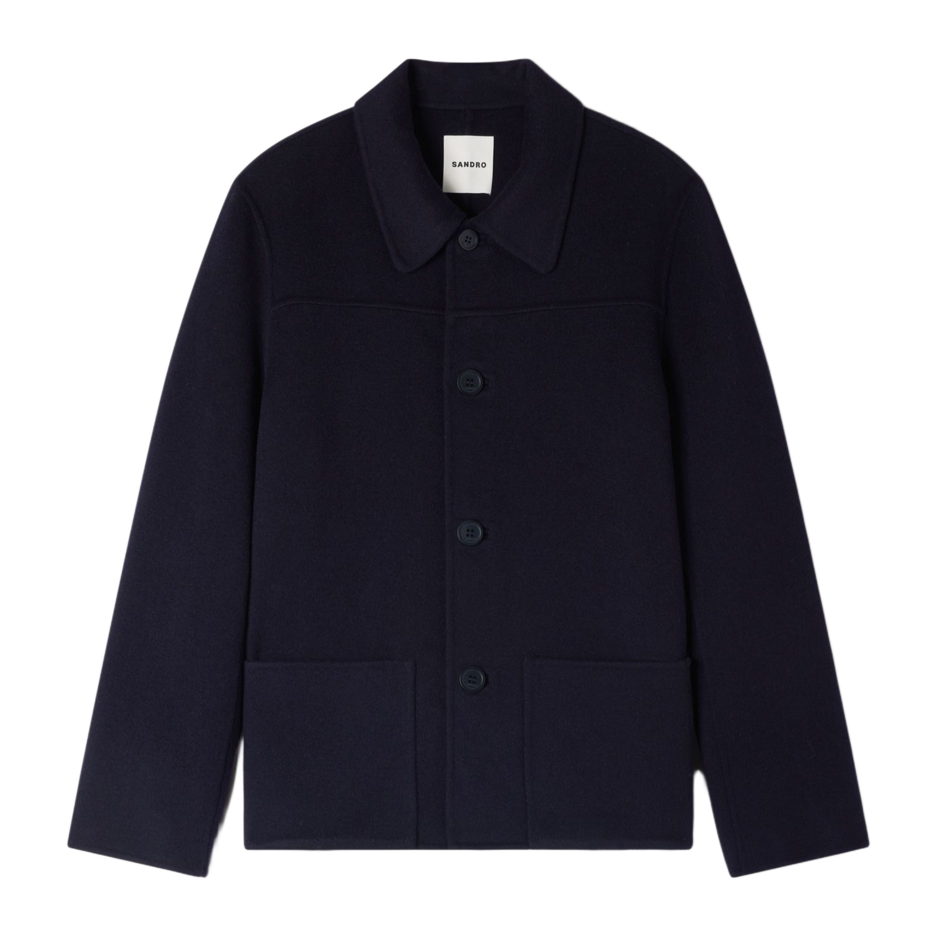 Blouson col classique en laine mélangée SANDRO Bleu