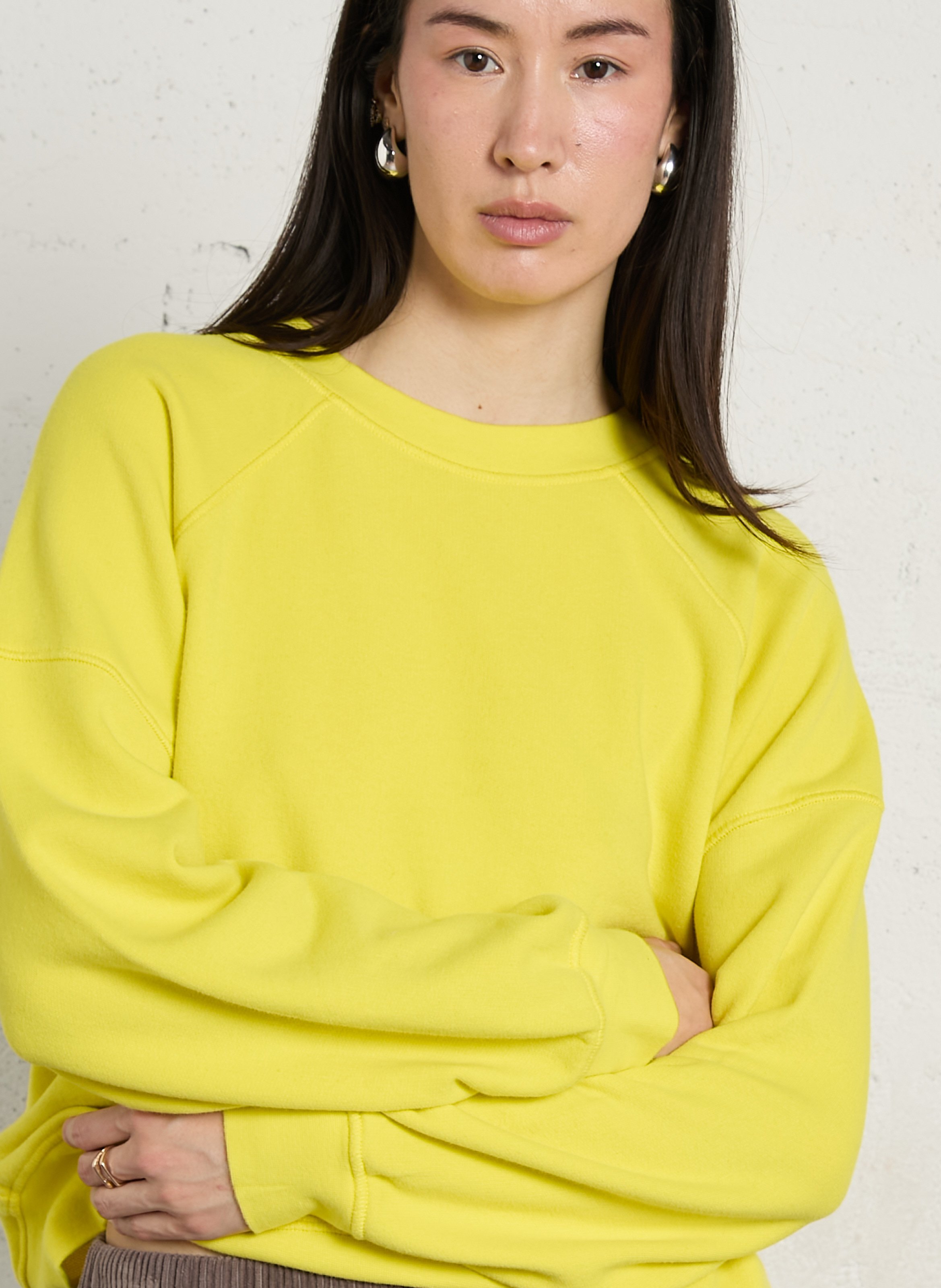 Sweat oversize col rond en coton mélangé atubay AMERICAN VINTAGE Jaune