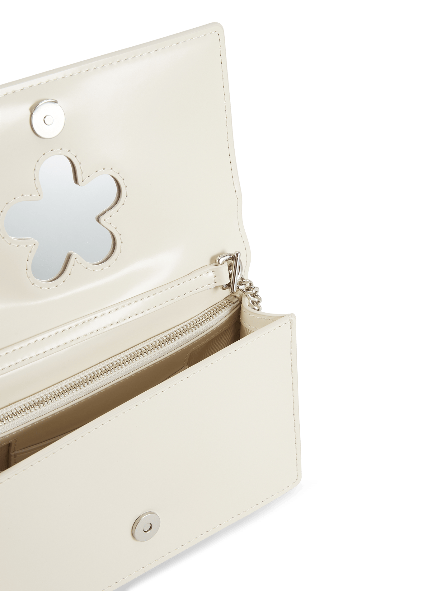 Borsa a tracolla mini Mirror in pelle verniciata MARC JACOBS Beige