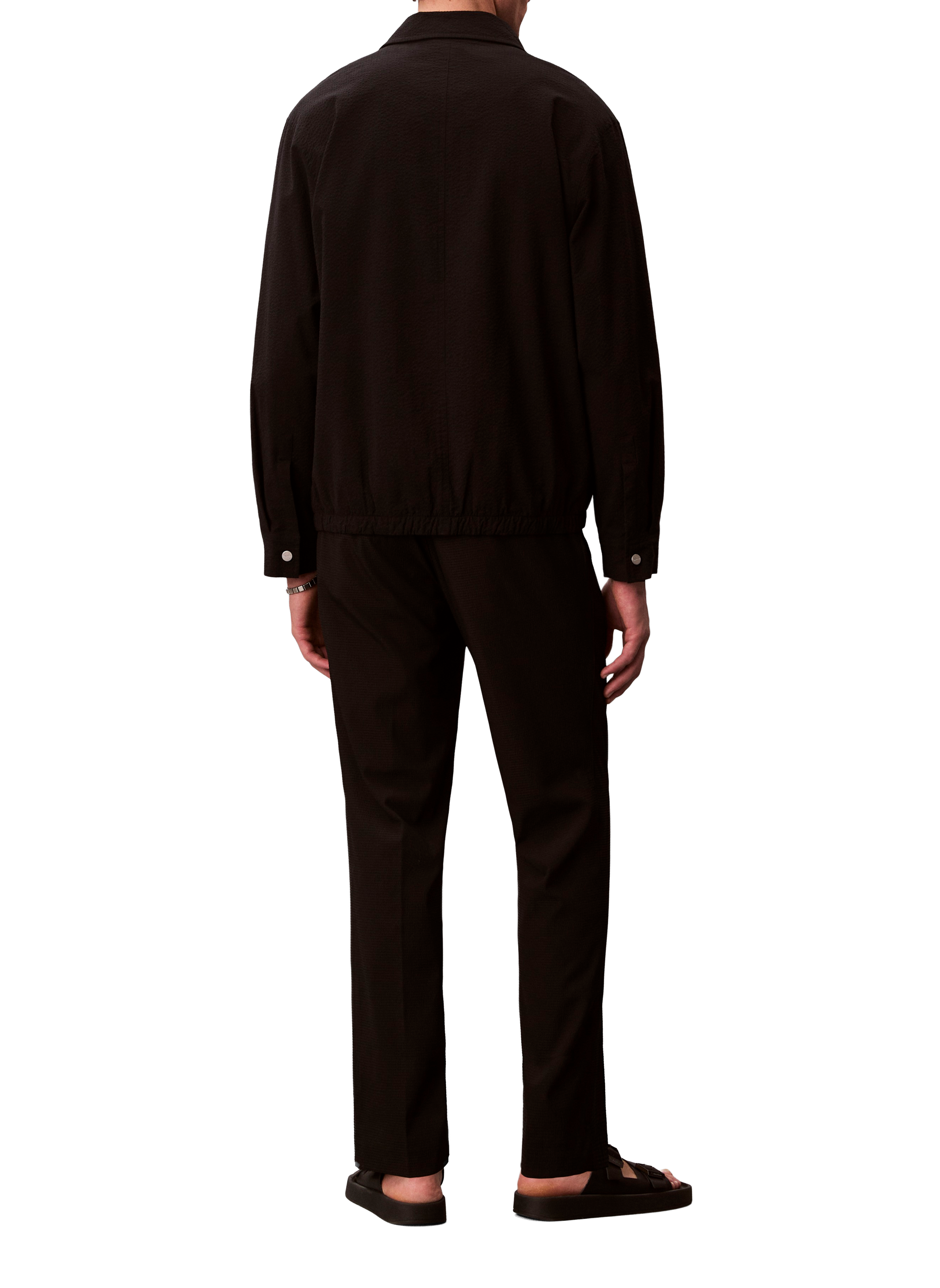 Gerade Hose aus Seersucker-Gewebe CALVIN KLEIN Schwarz