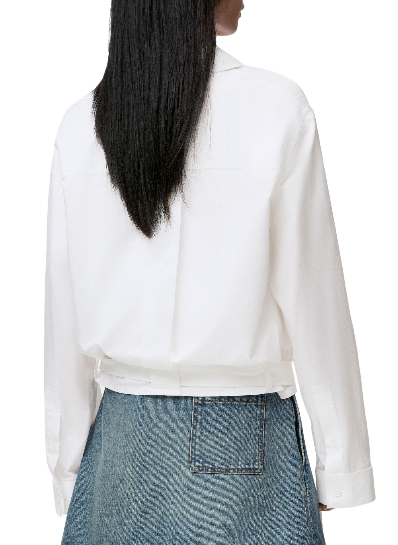 Chemise asymétrique drapée en coton LOEWE Blanc