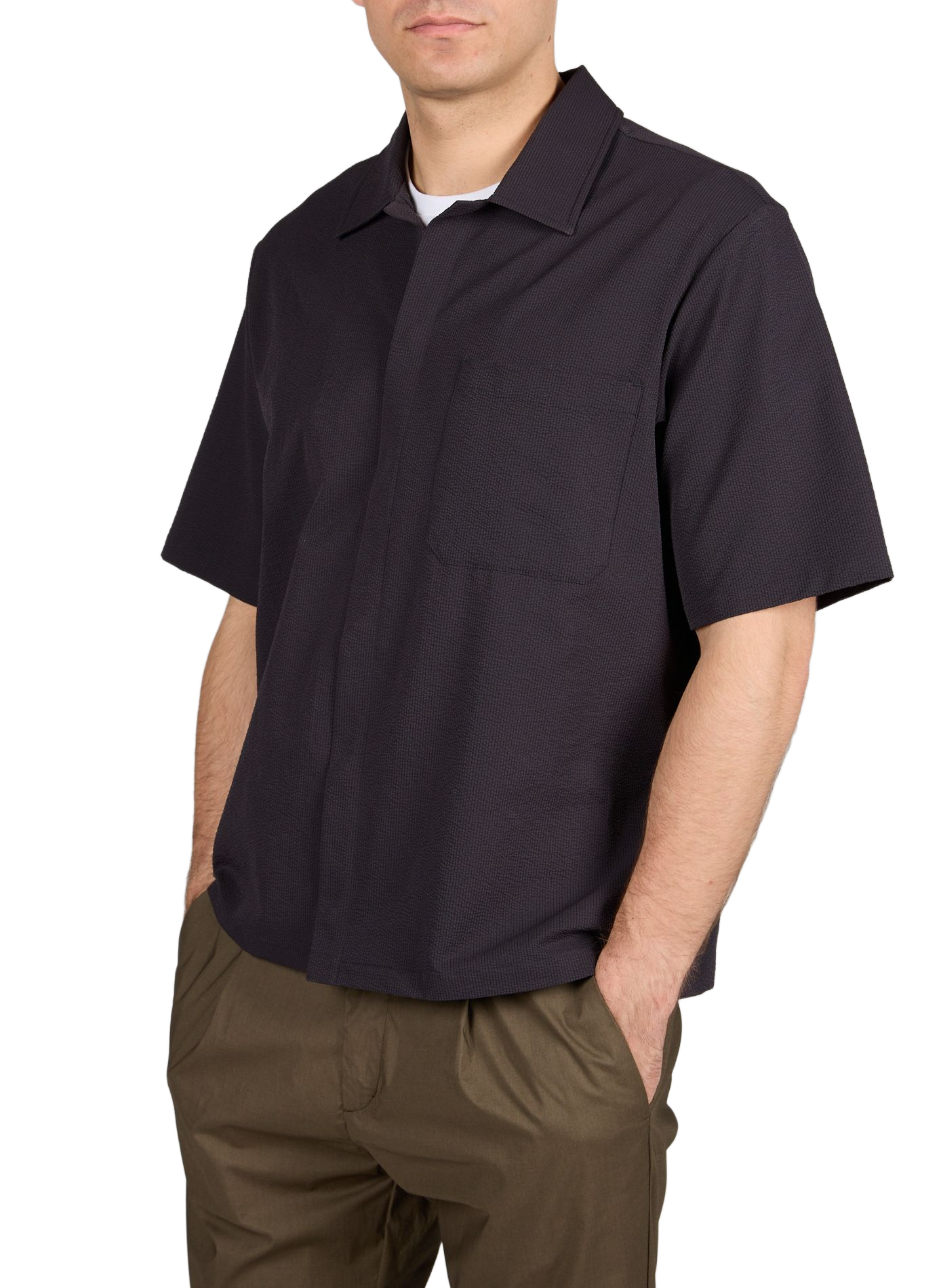 Chemise col classique à manches courtes HERNO Bleu