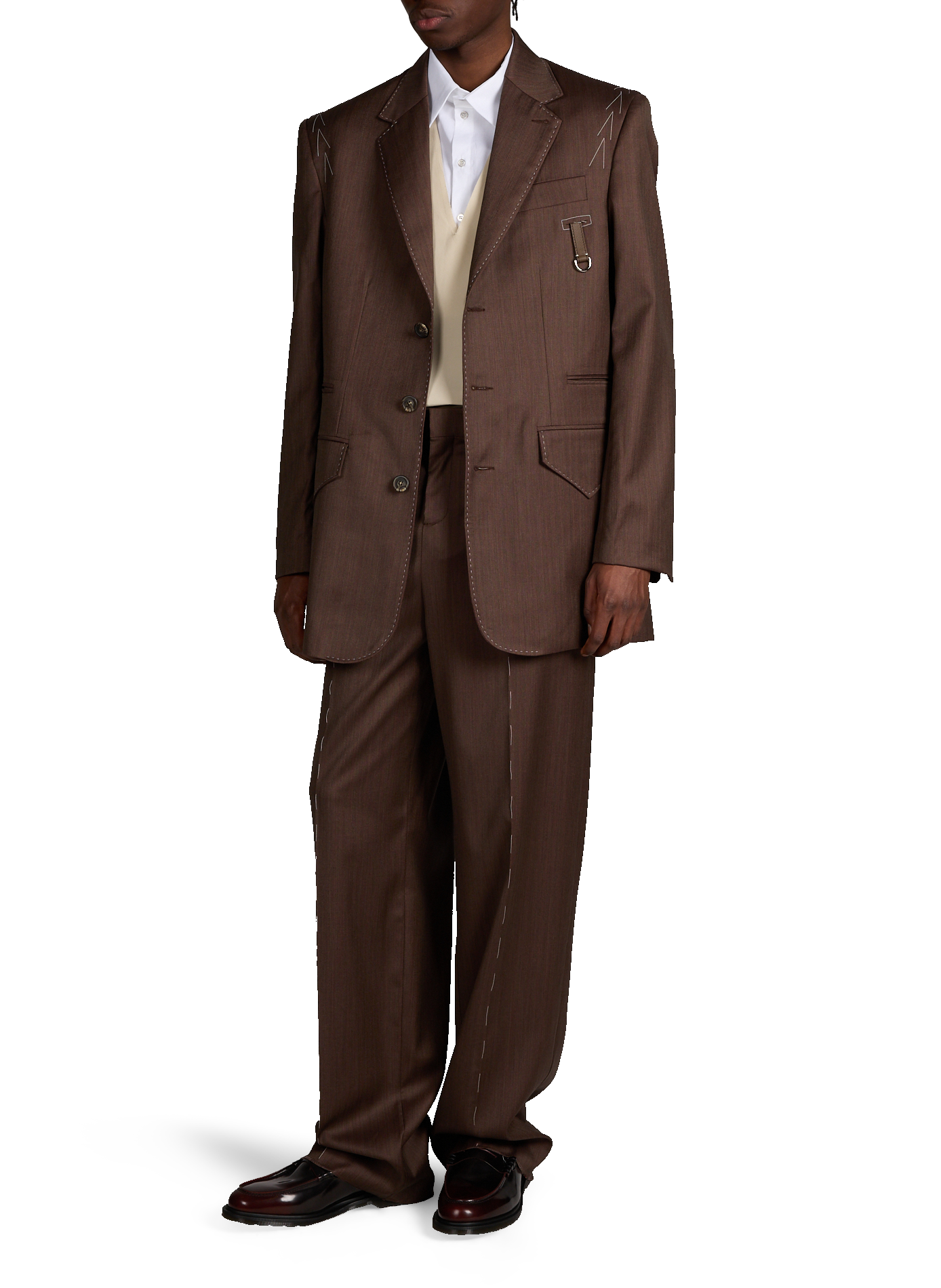 Wool and silk suit trousers SONIA CARRASCO Brown